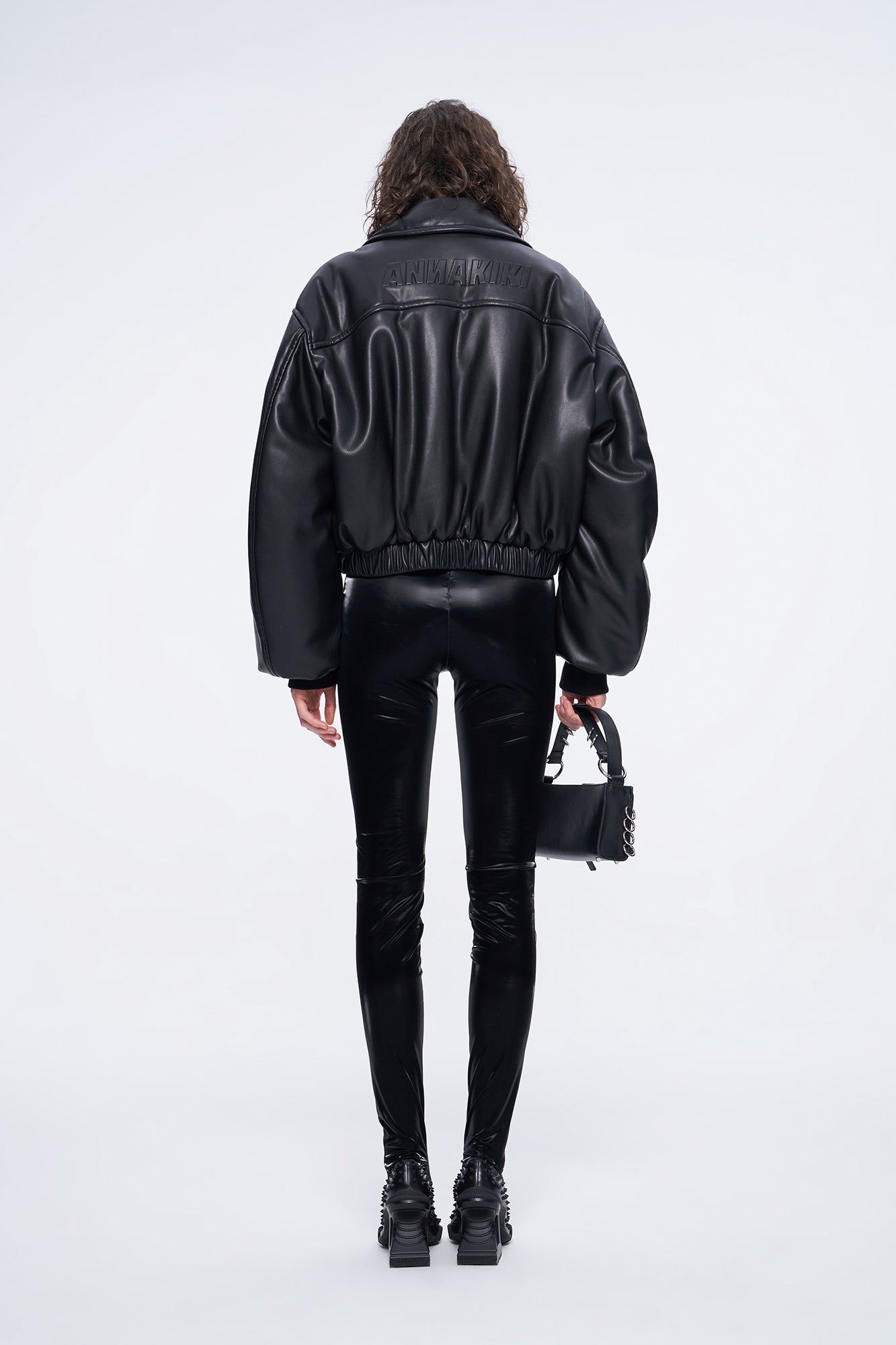 Iconlc letter embossedc otton-padded jacket