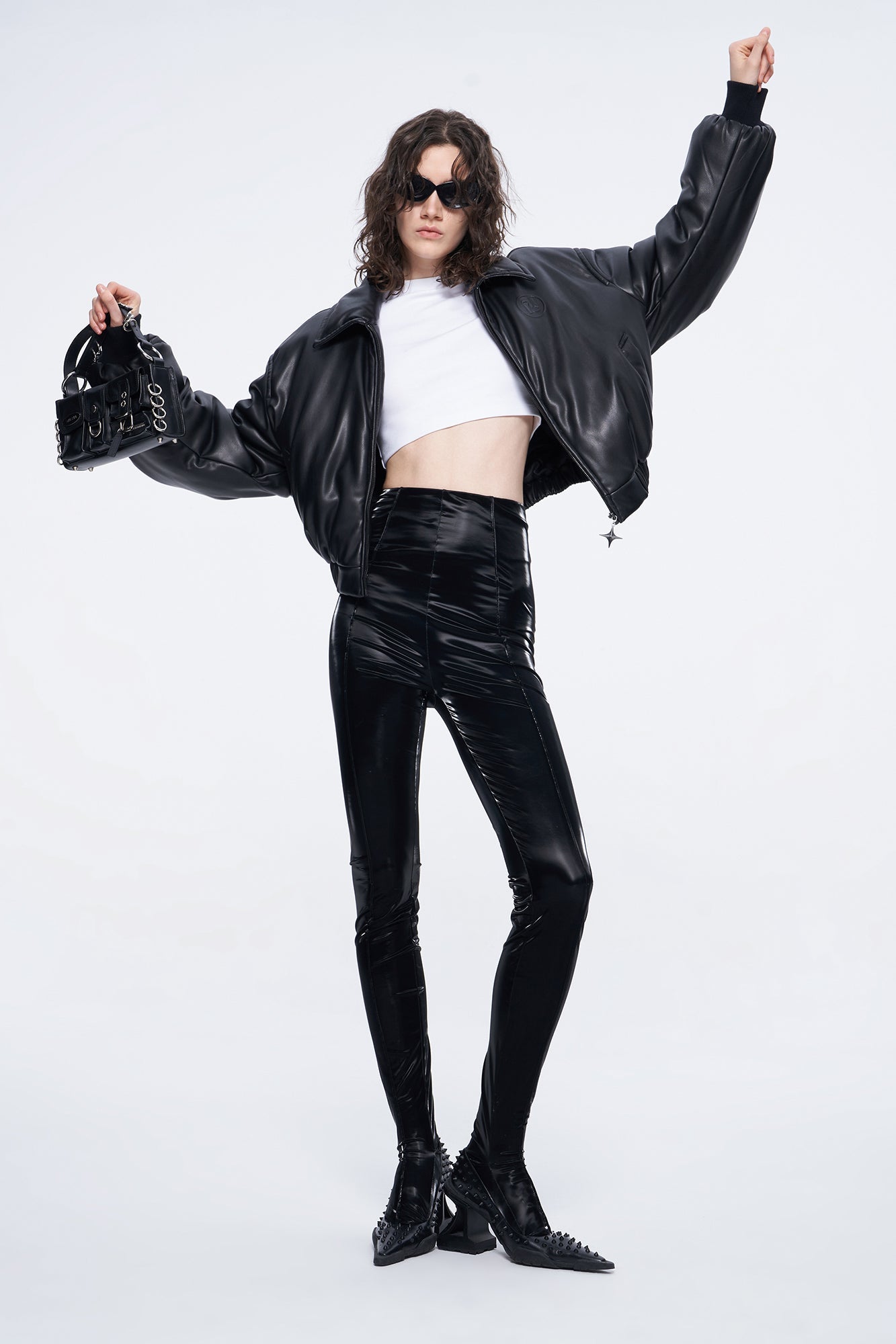 Iconlc letter embossedc otton-padded jacket