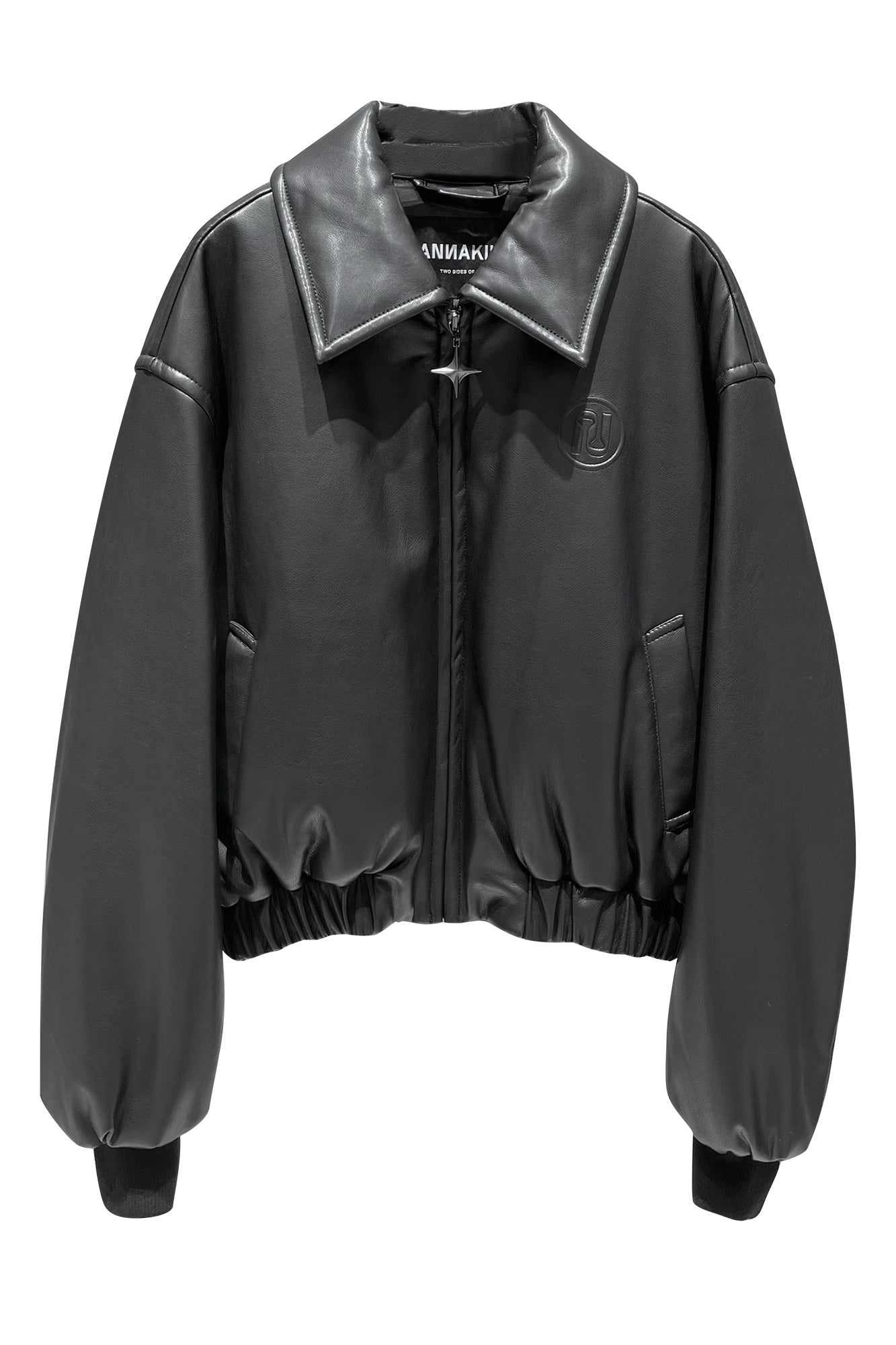 Iconlc letter embossedc otton-padded jacket