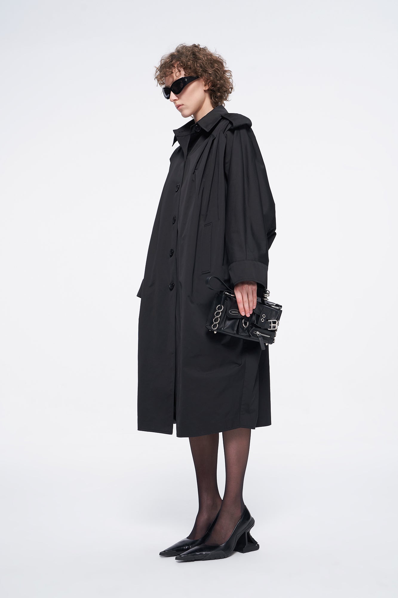 Bat sleeve baggy long jacket