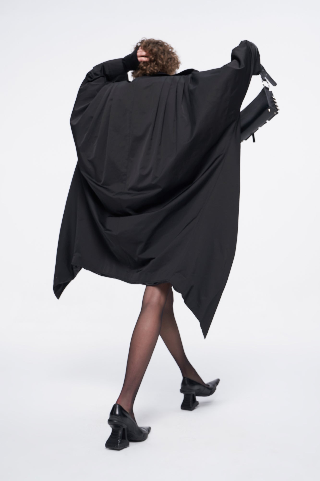 Bat sleeve baggy long jacket