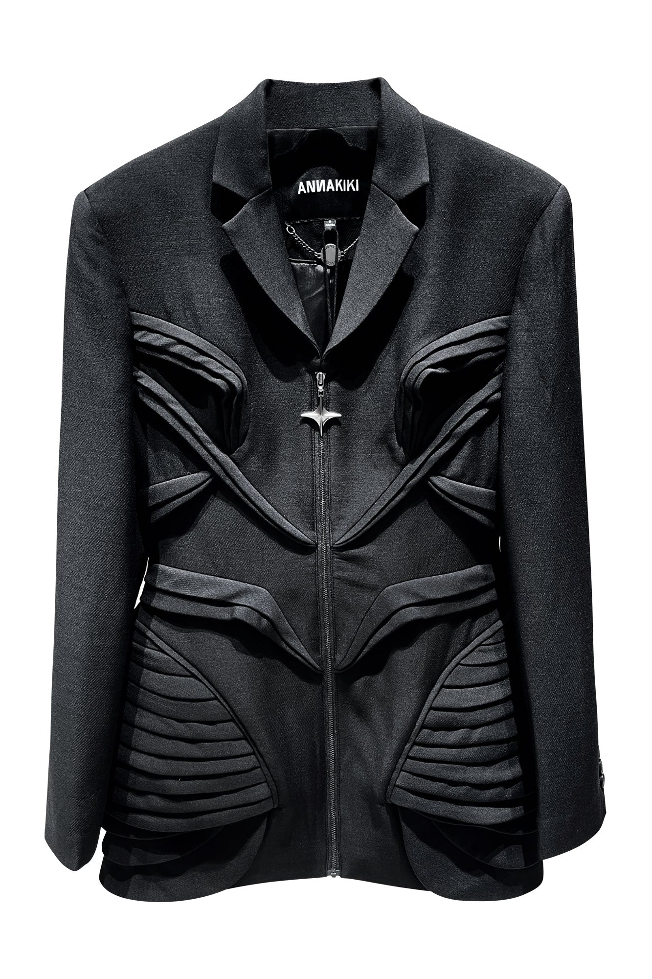 Wool 3d profiled pinched waist suit