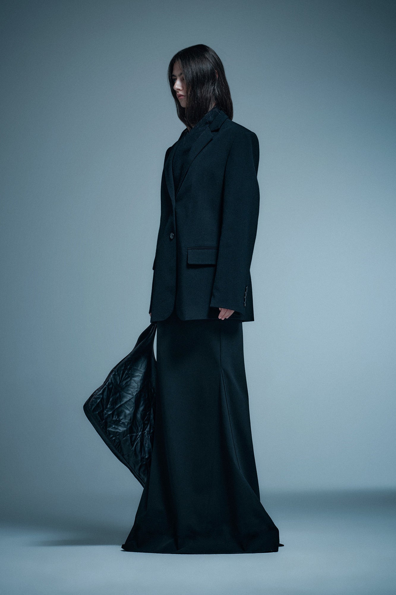Wool faux two-piece blazer