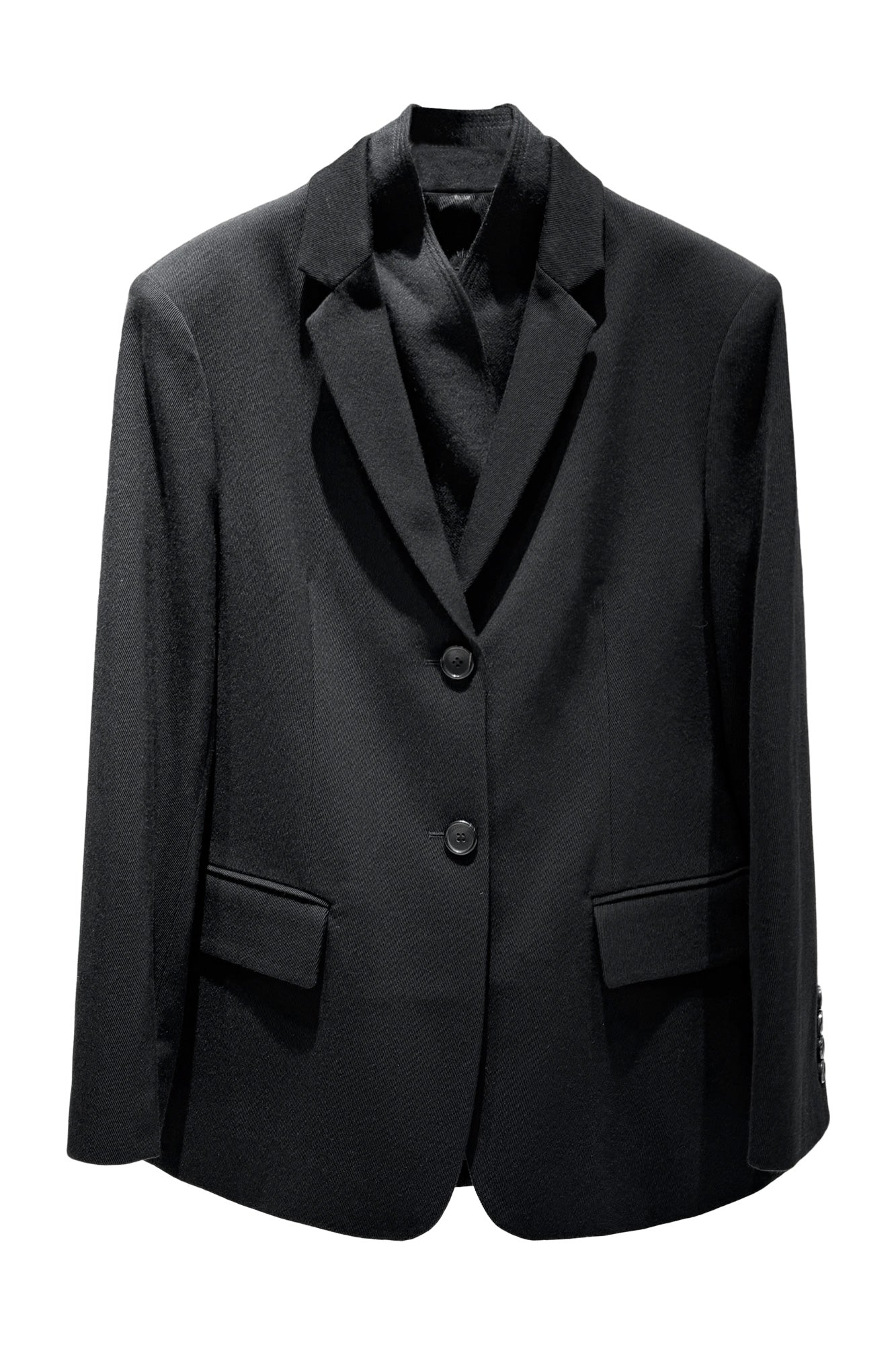 Wool faux two-piece blazer