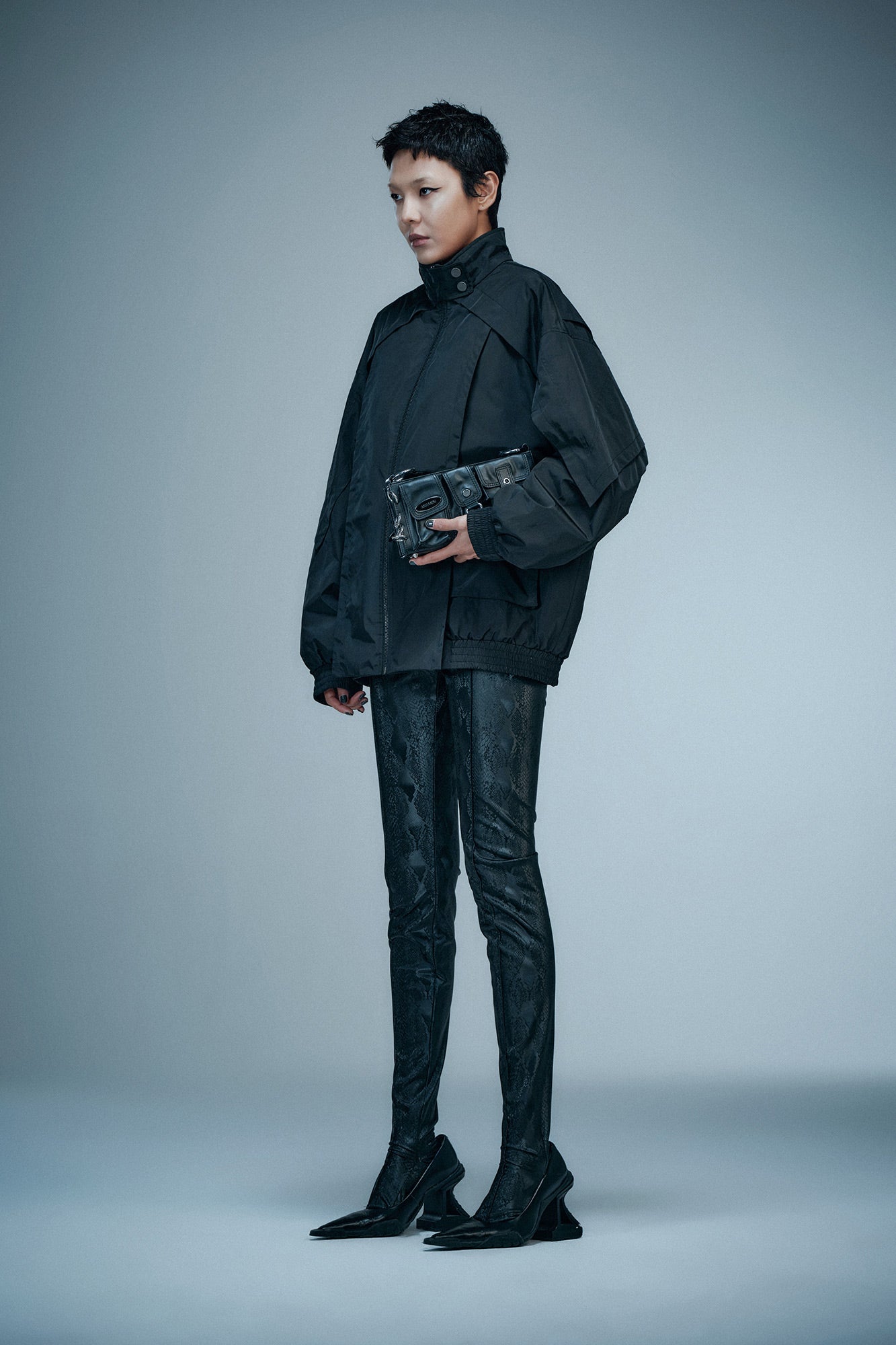 Stand collar fractal structure jacket