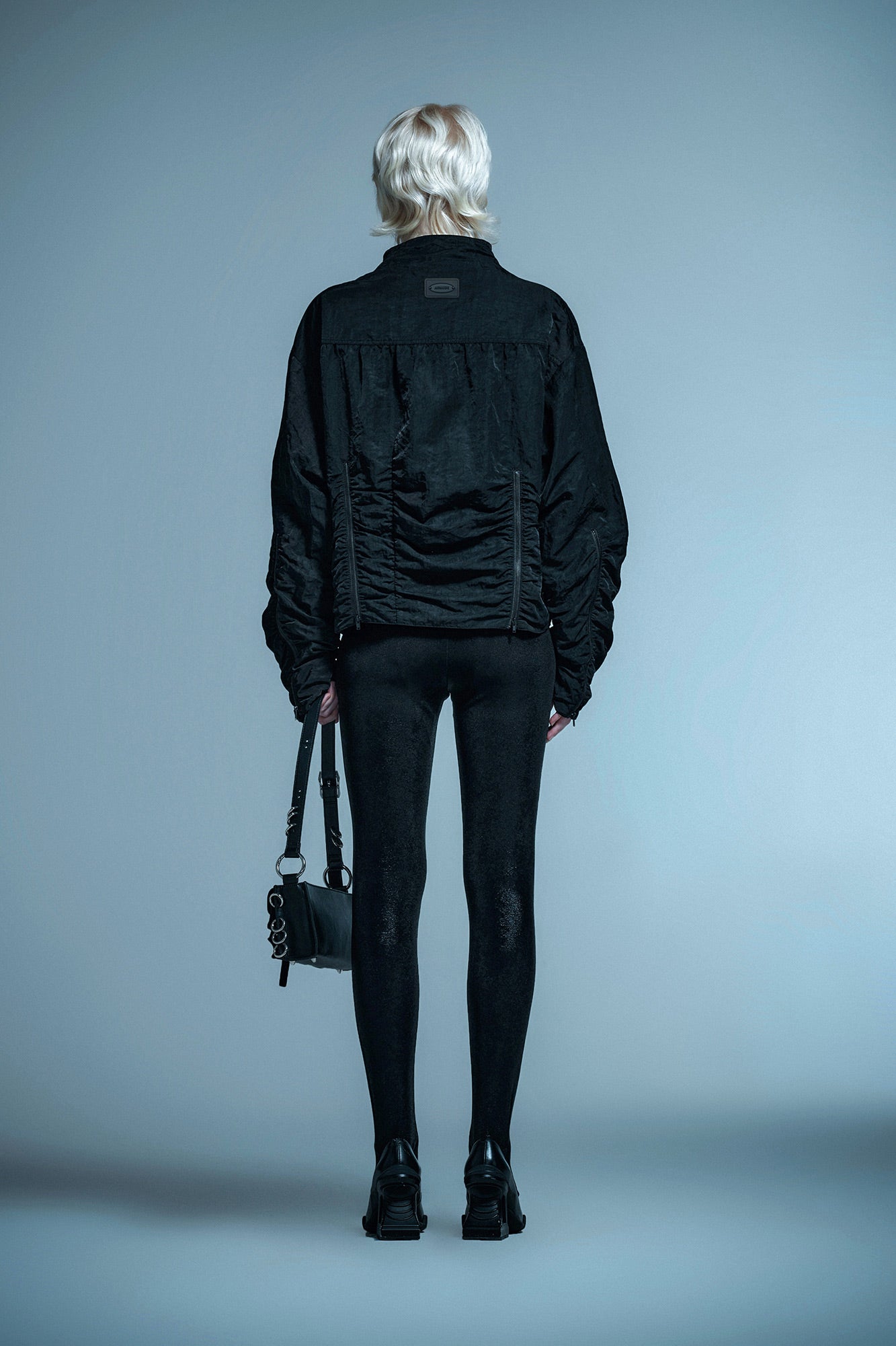 Asymmetric pleated jacket