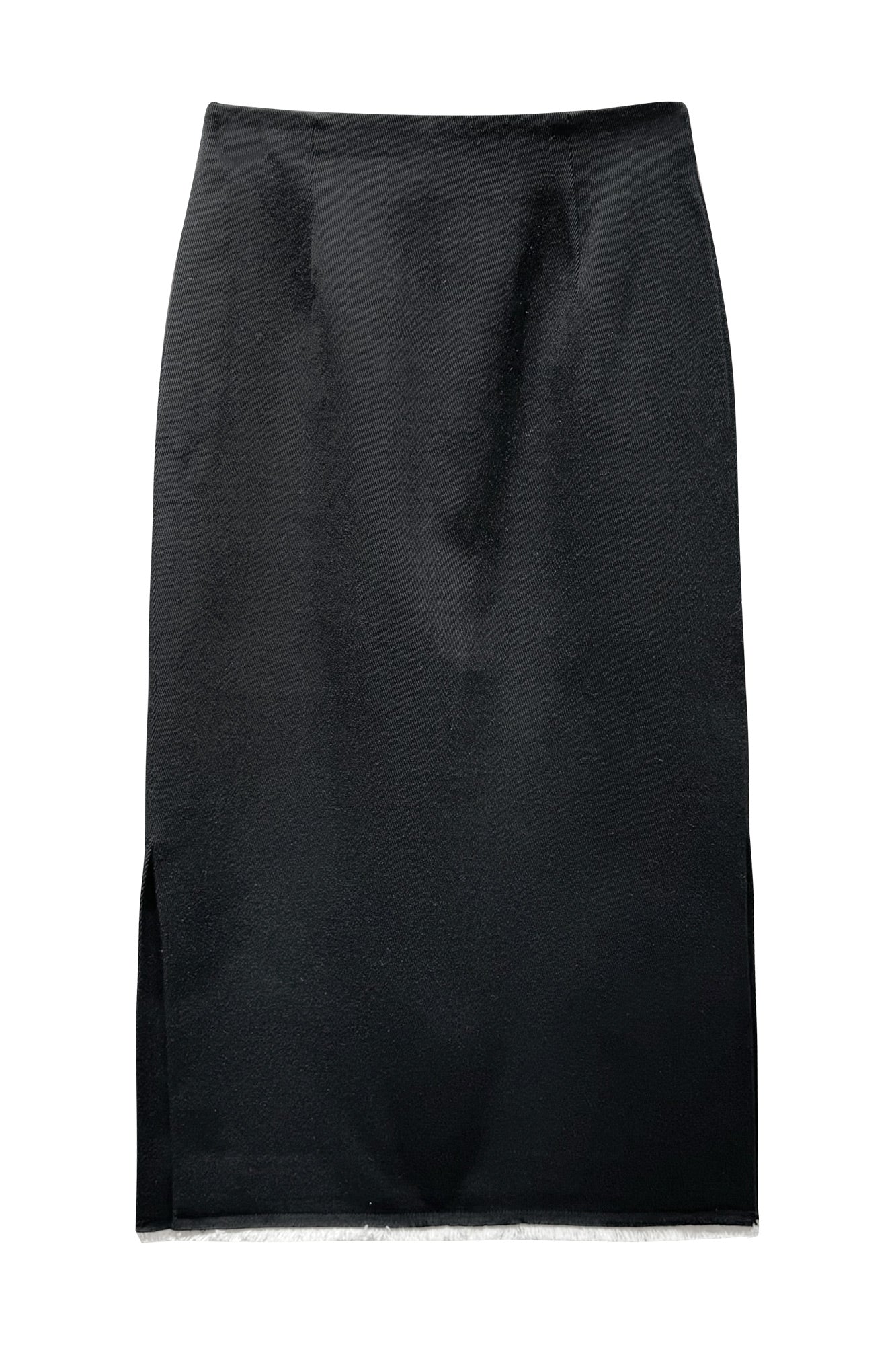 Wool spliced half skirt