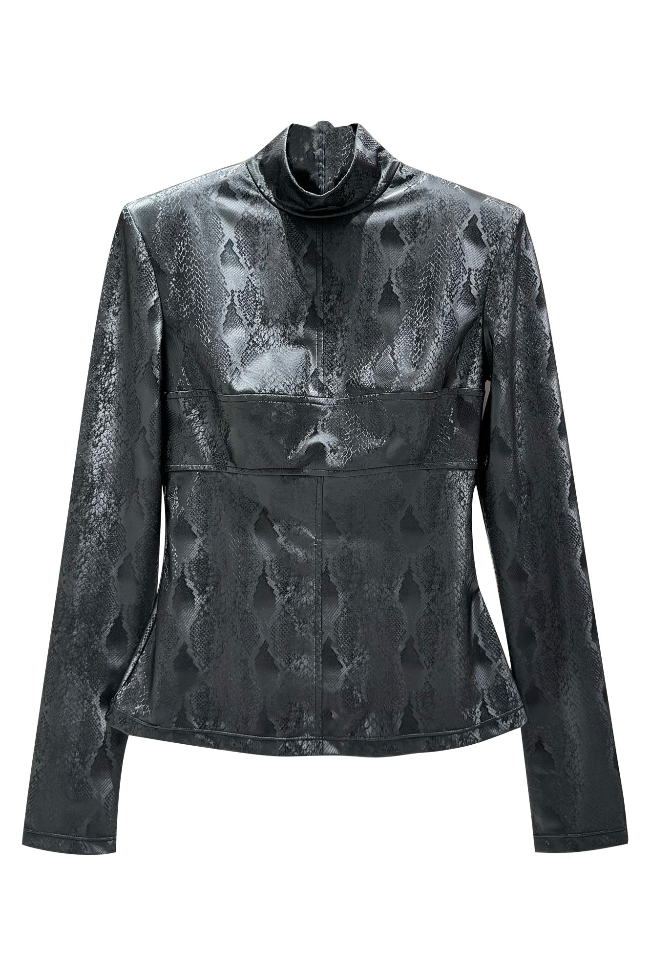 Snake print shoulder pad top