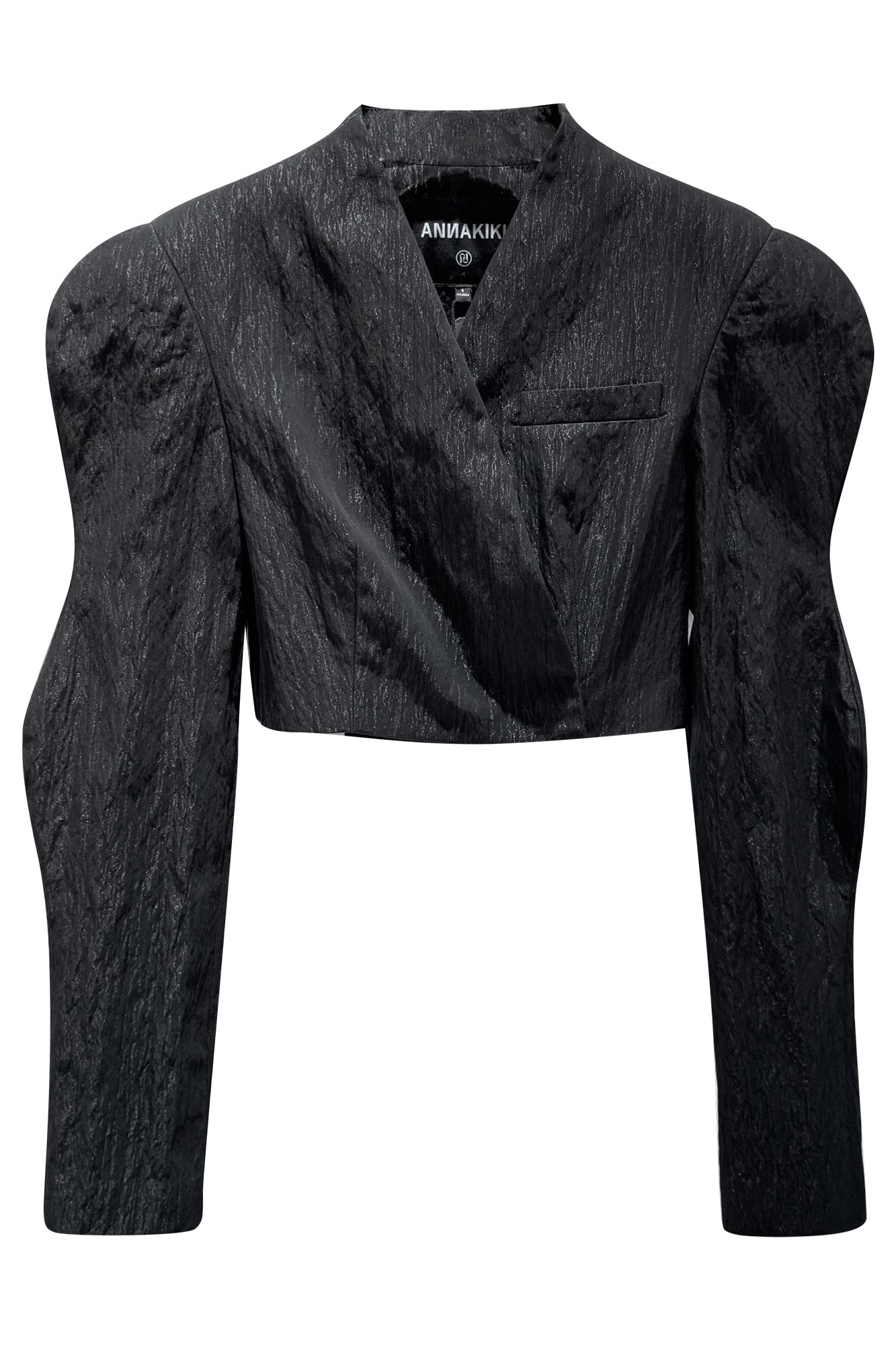 Wave sleeve ultra short suit jacket