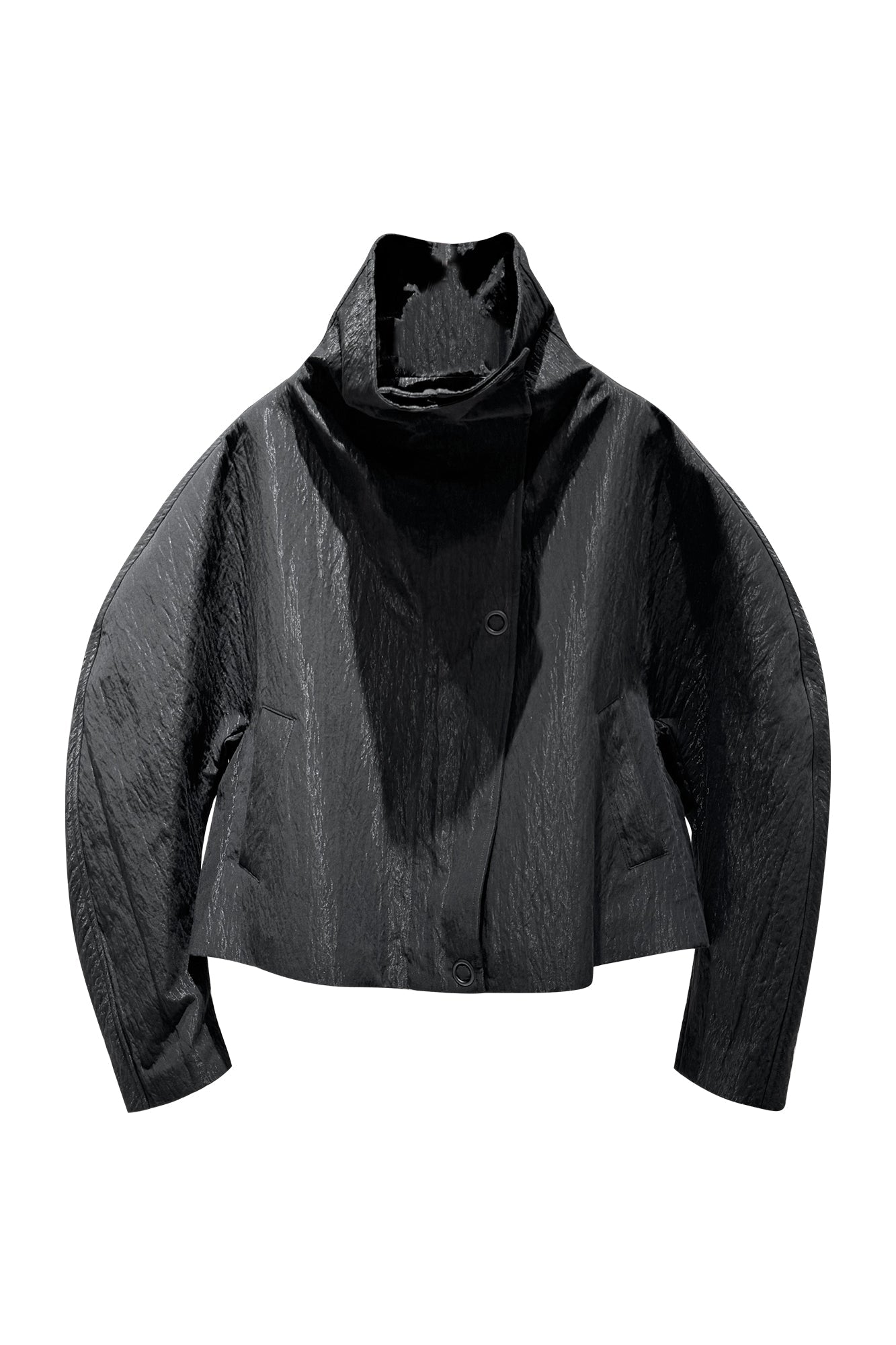 Vertical collar arc sleeve jacket