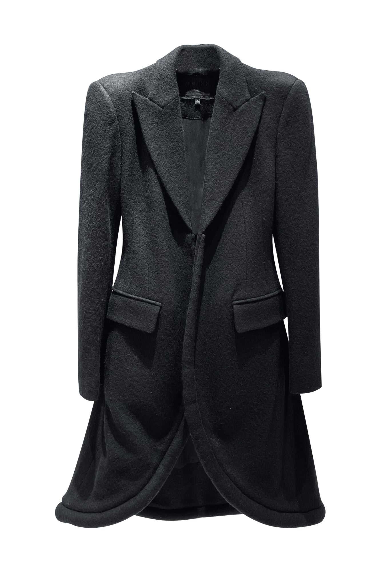 Round shoulder tailcoat hem jacket