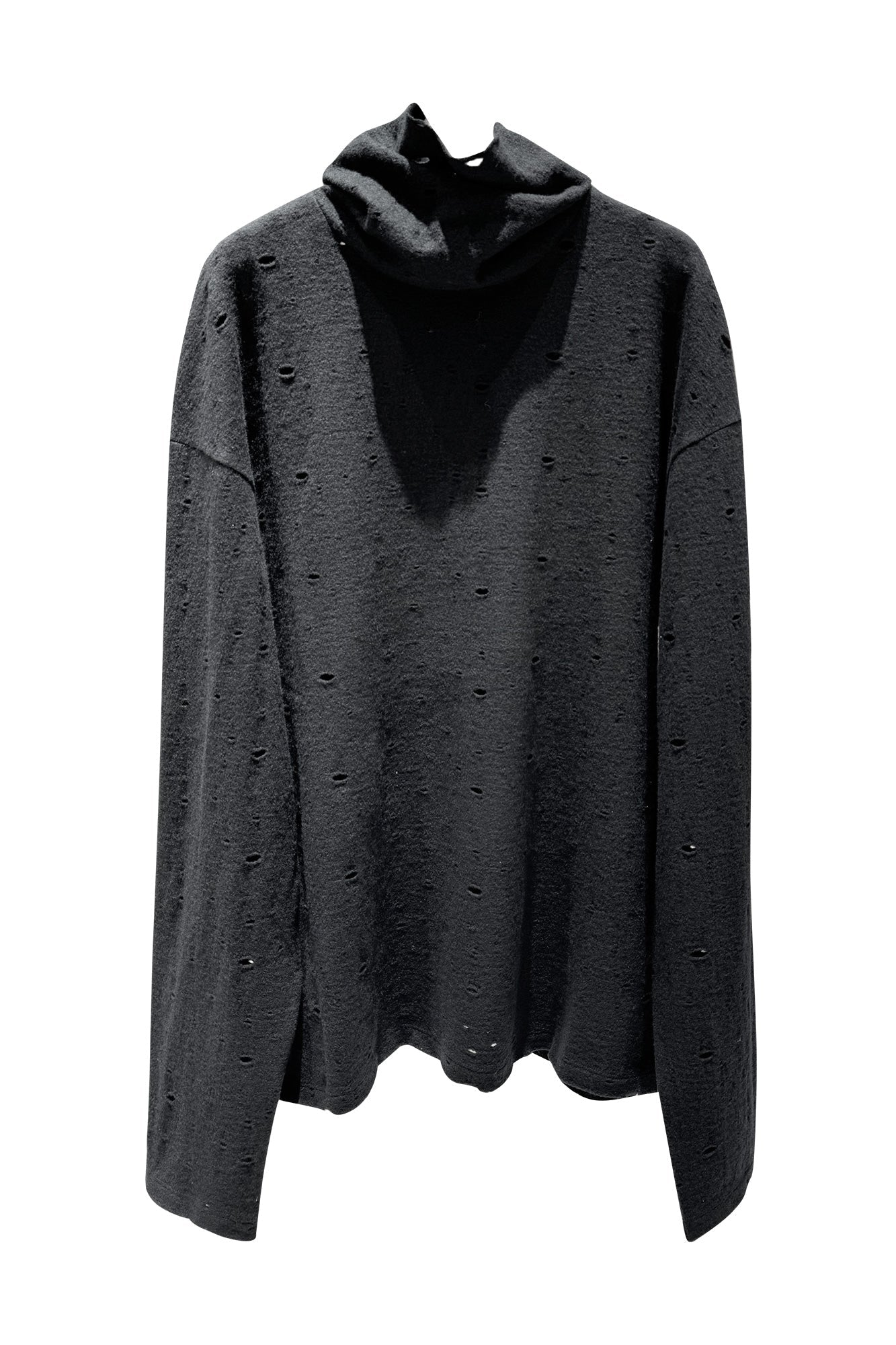 Wool cowl neck pullover sweater