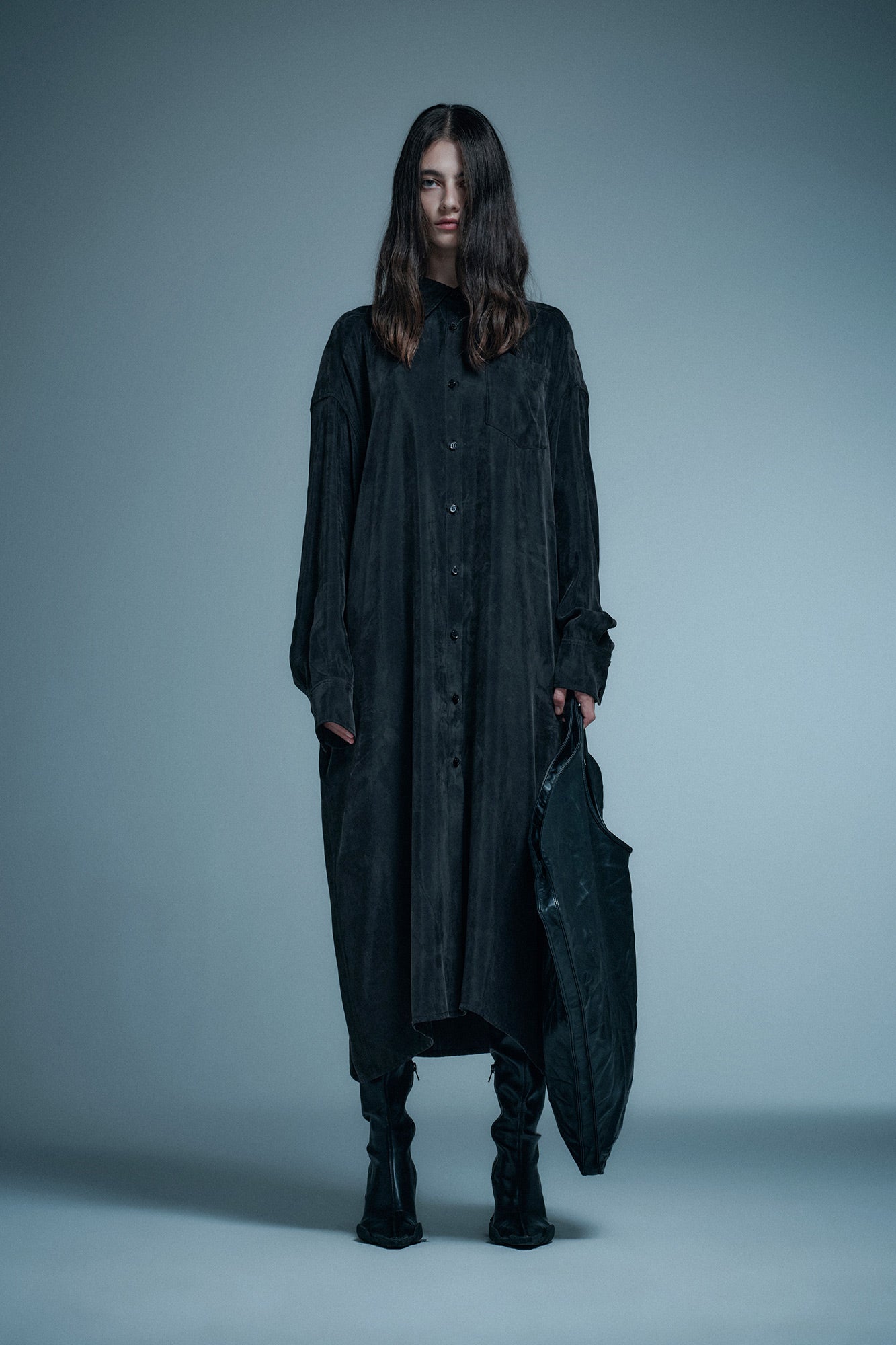 Tencel loose-fit long shirt