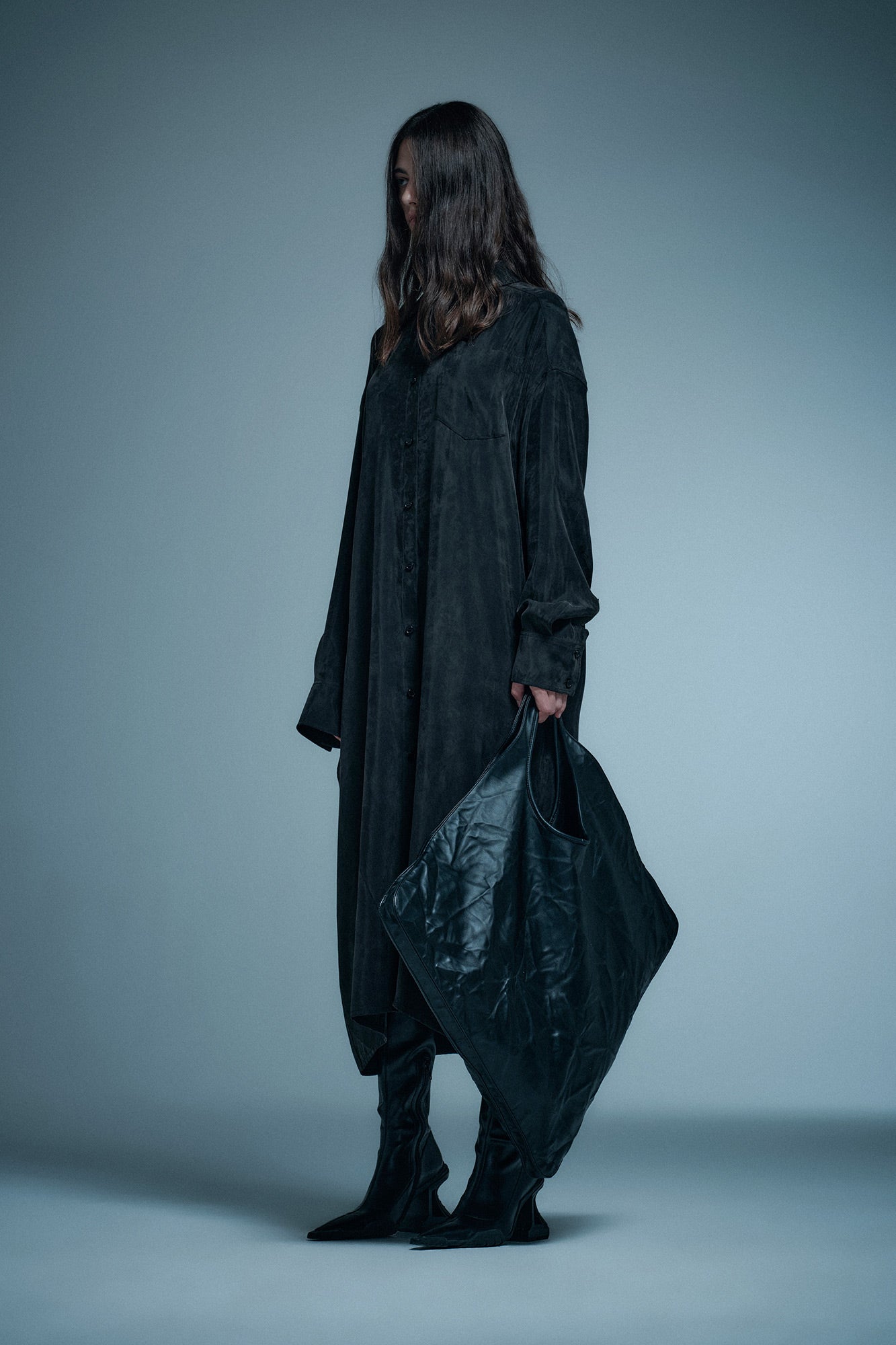 Tencel loose-fit long shirt