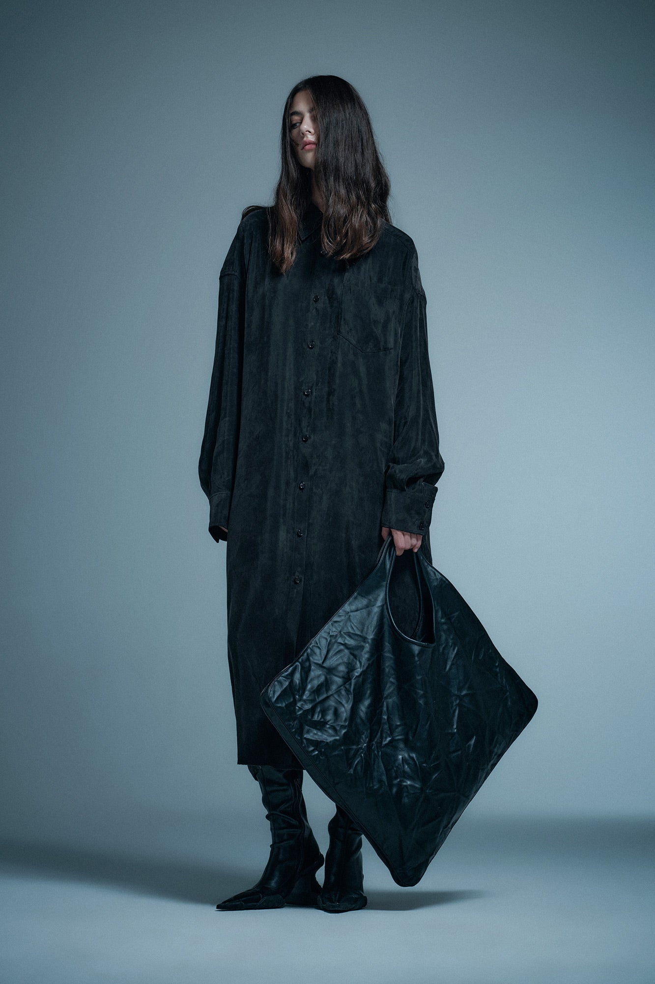 Tencel loose-fit long shirt