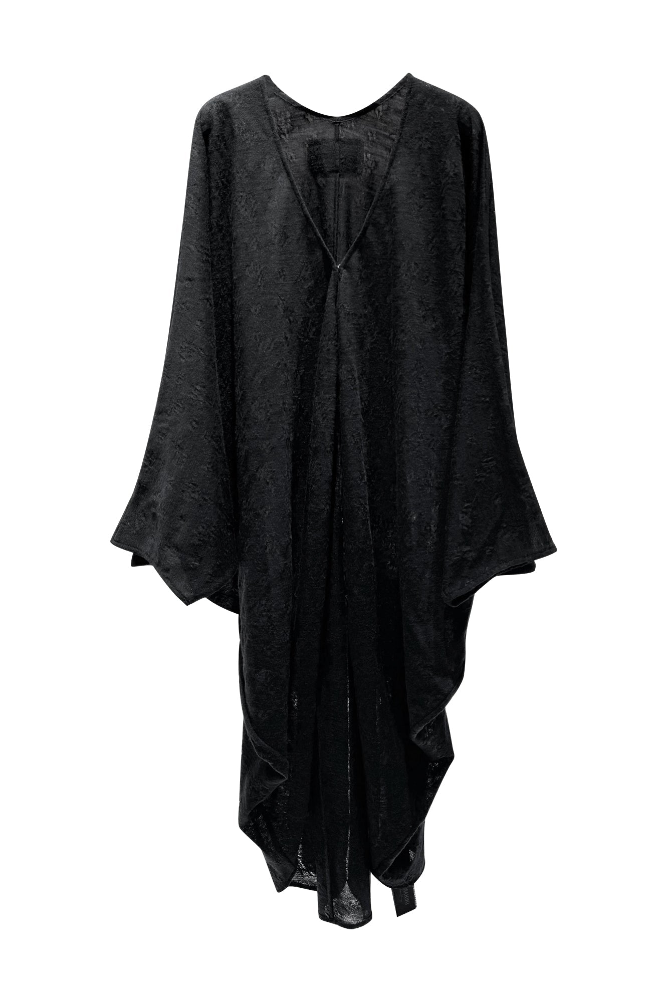 Wool jacquard batwing sleeve cardigan