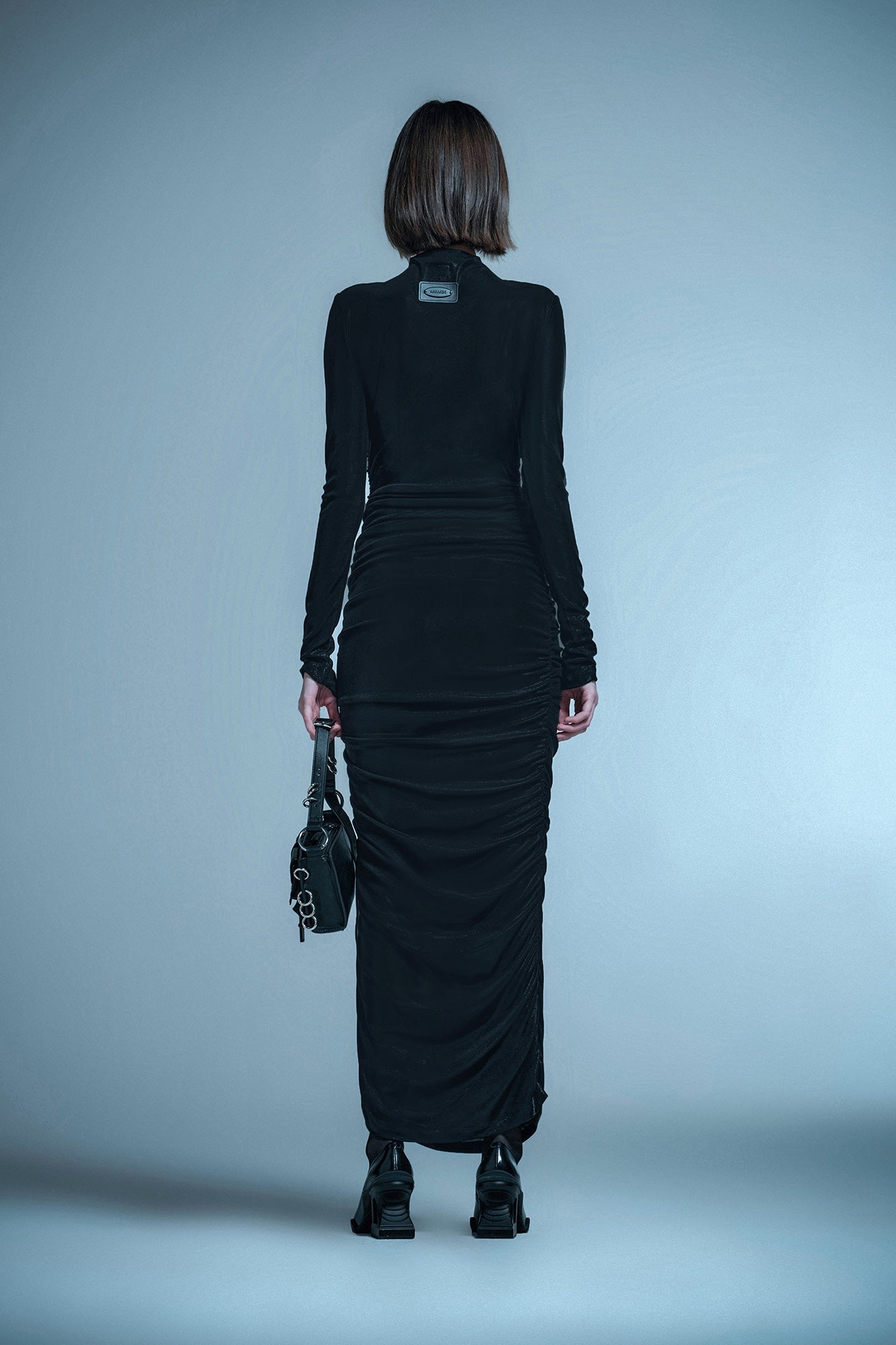 Pleated cutout dress