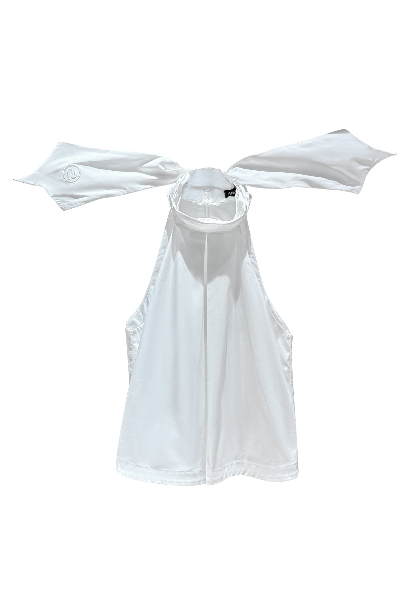 Acetate silk lace up sleeveless top