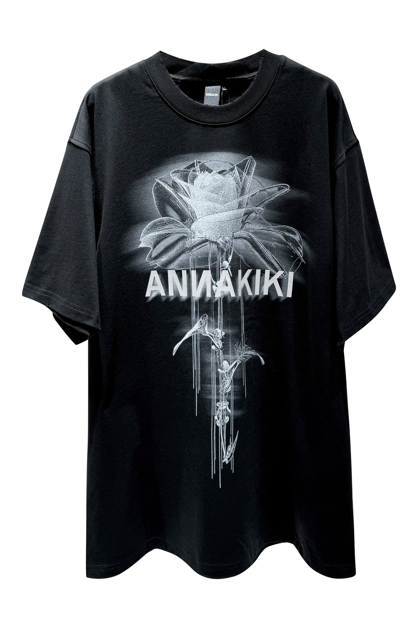 Tech inspired floral printed t-shirt