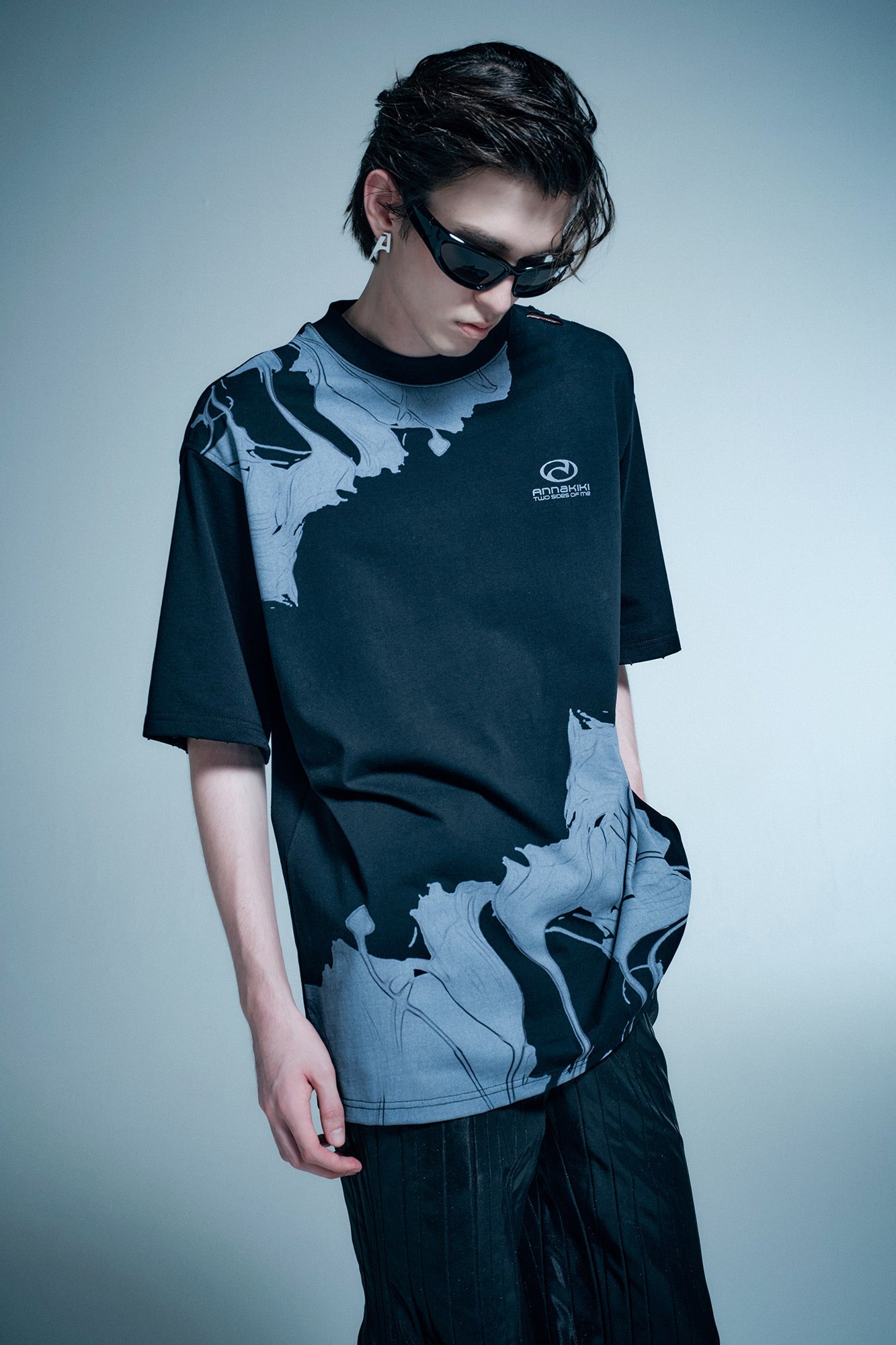 Digital floral printed t-shirt