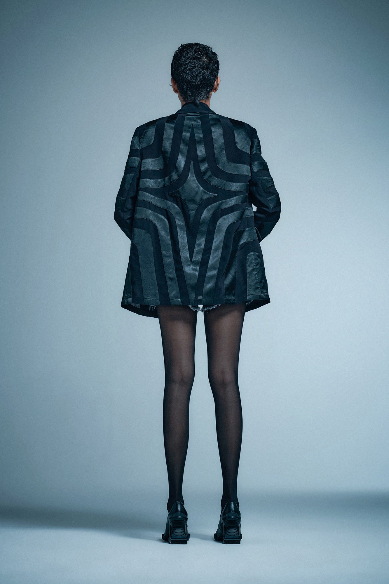 Four-star acetate collage suit