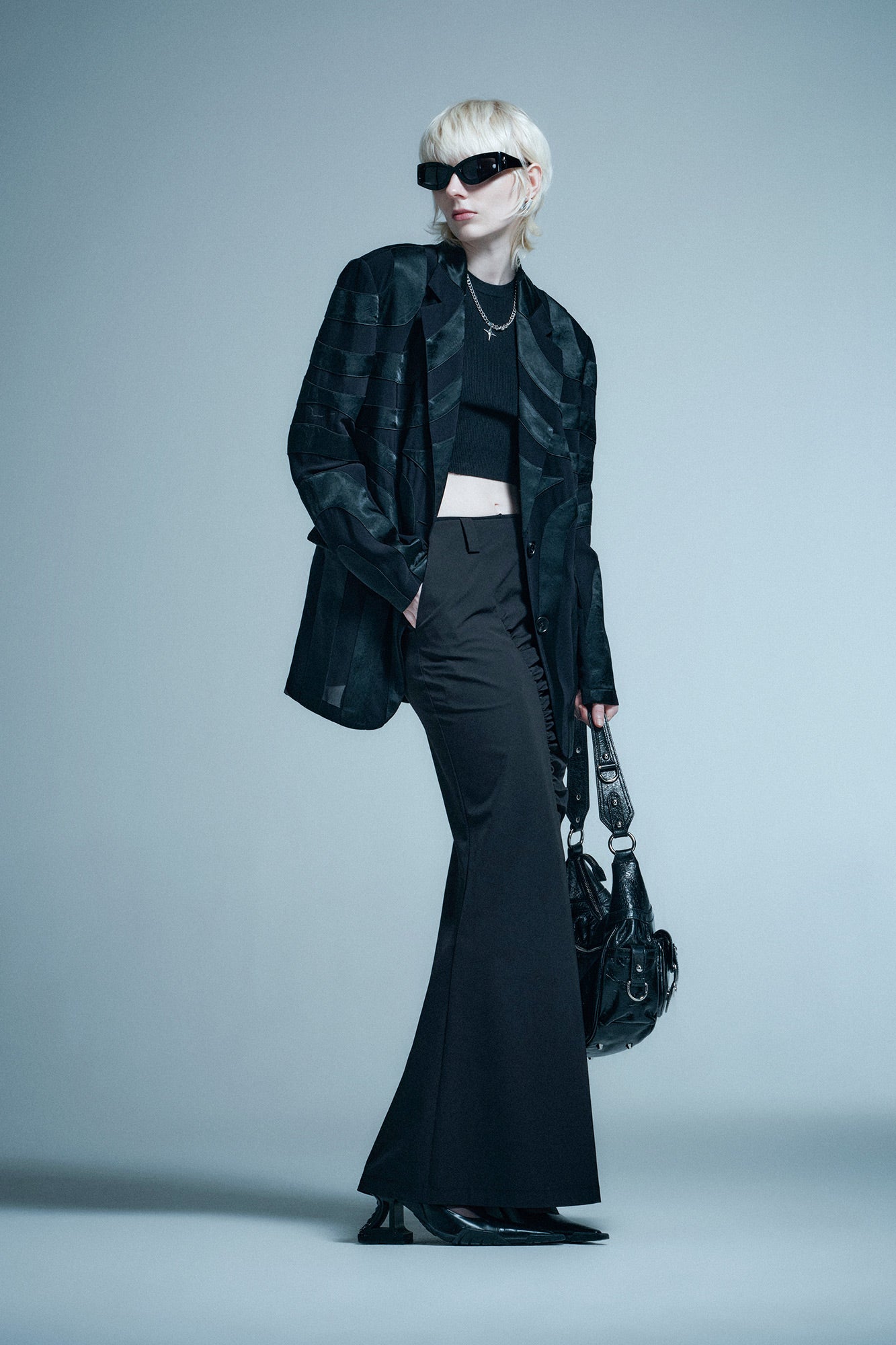 Four-star acetate collage suit