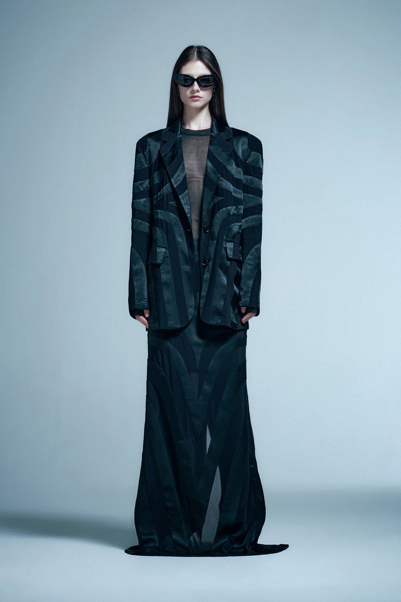 Four-star acetate collage suit