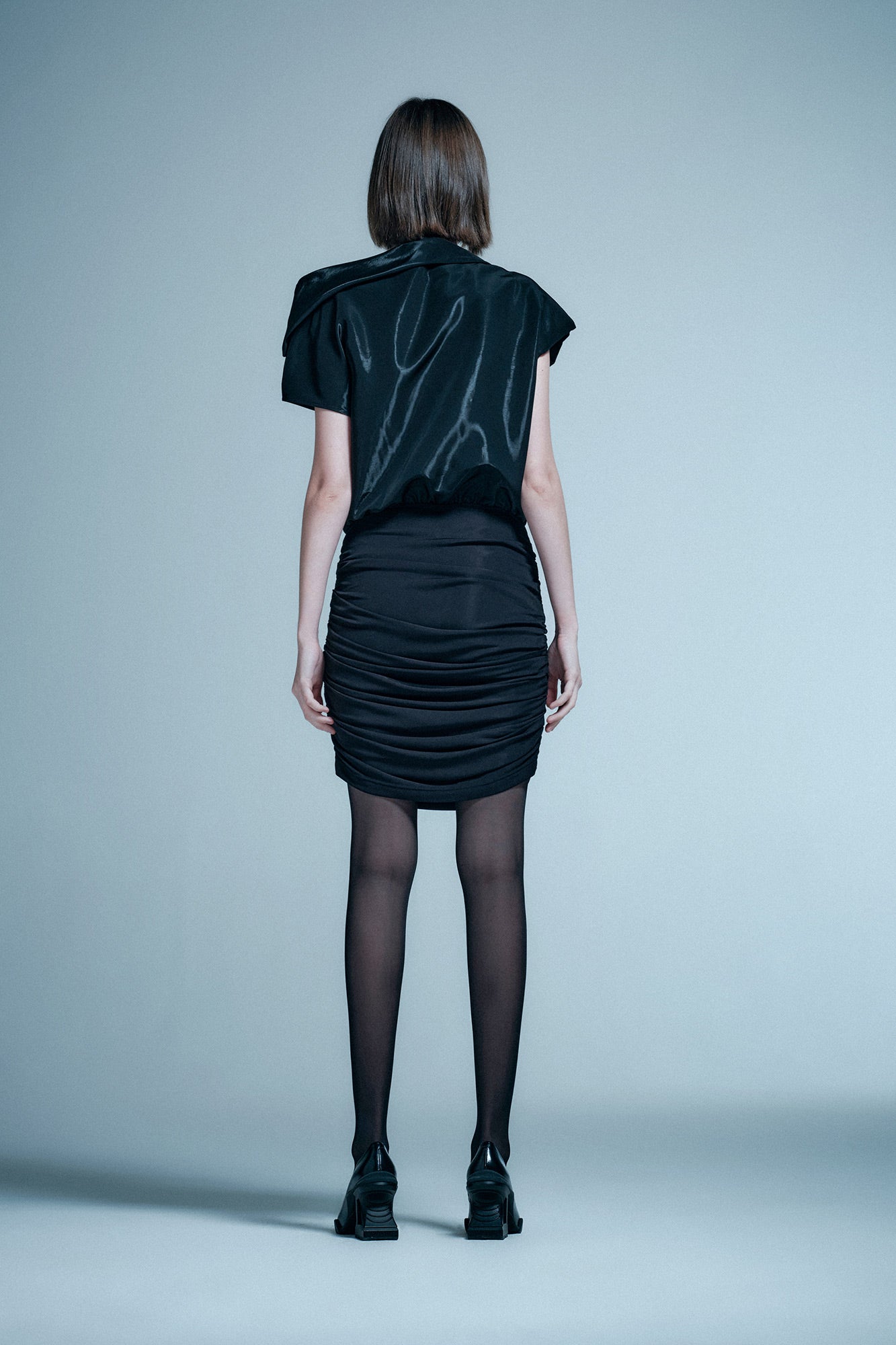 Three-dimensional irregular wide-necked dress