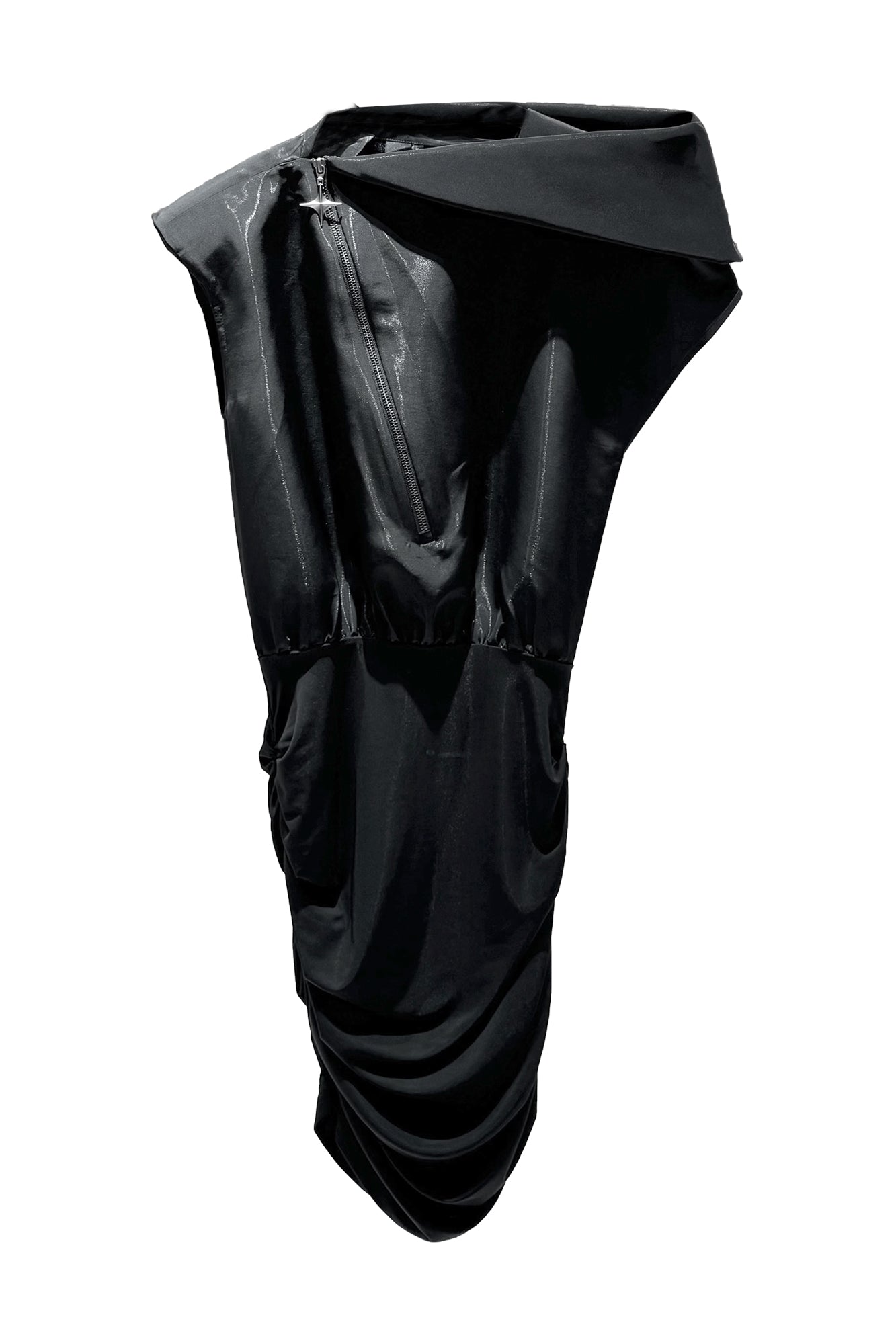 Three-dimensional irregular wide-necked dress
