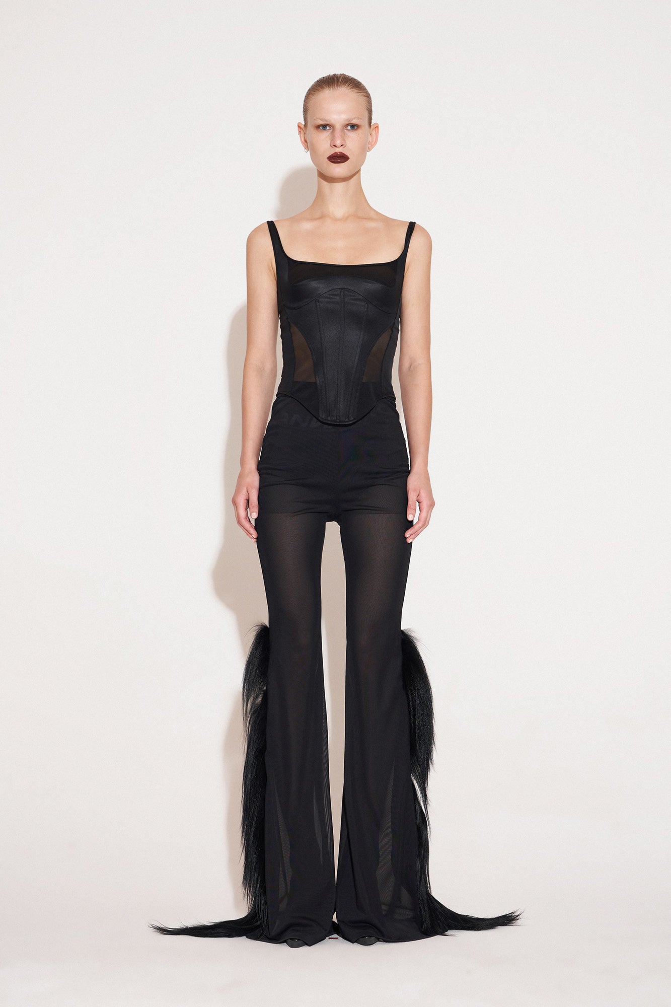 Cut-out acetate corset top