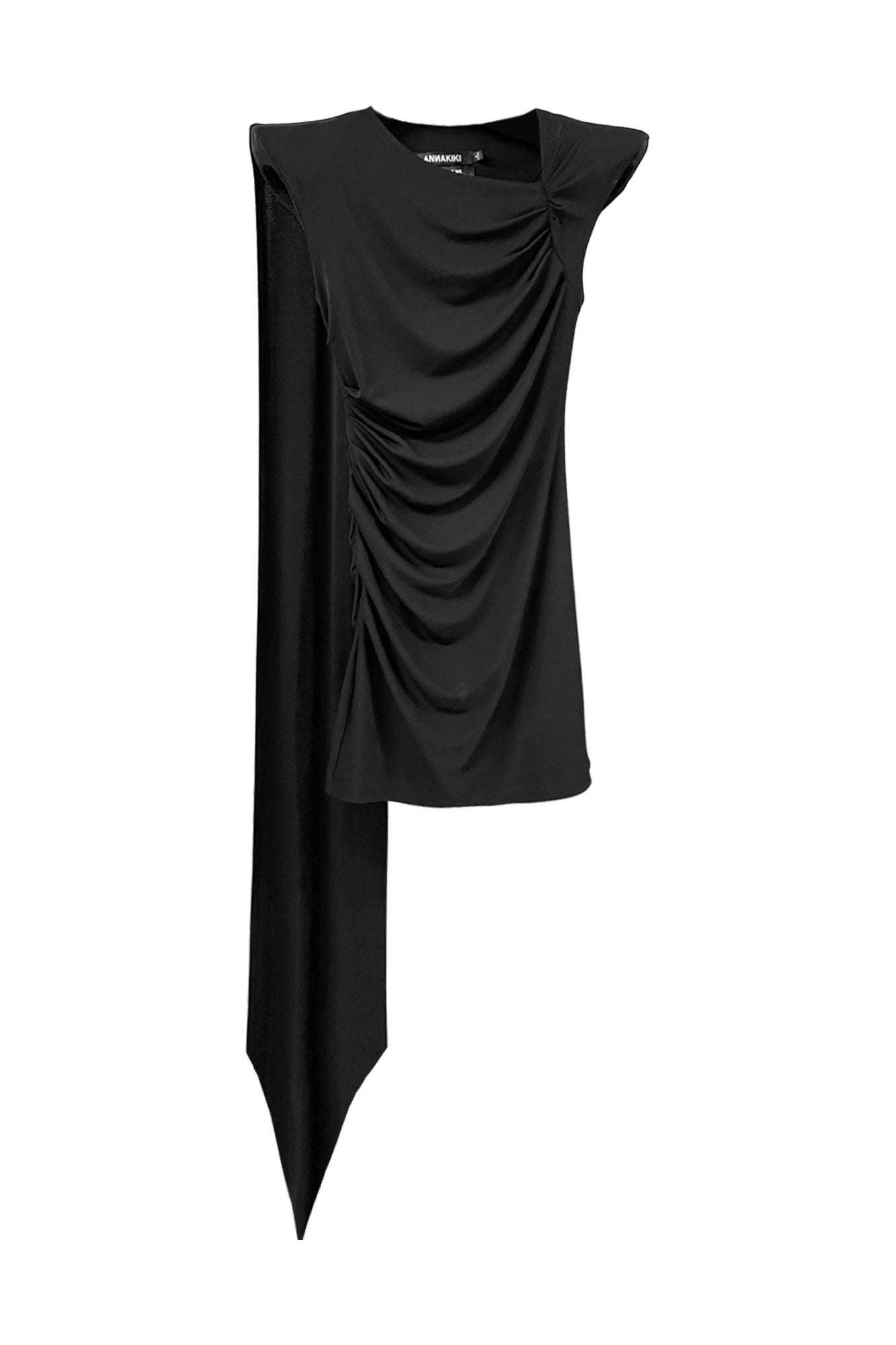 Acetate high-low panel dress