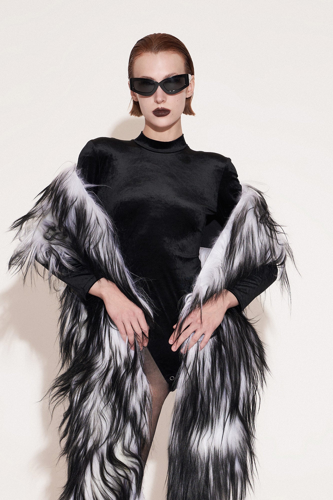 Acetate velvet off-shoulder jumpsuit