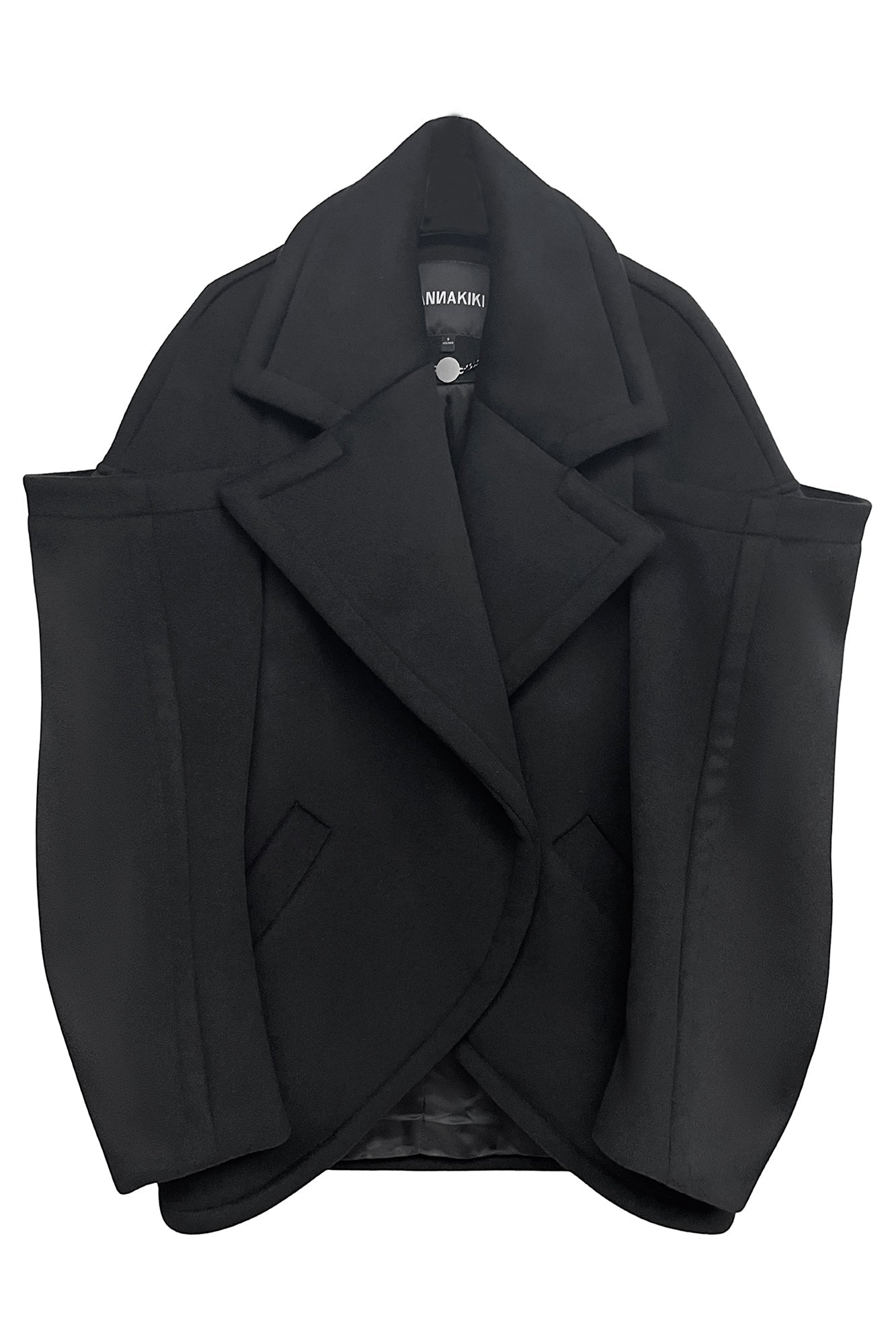 Wool architectural double-sided tweed coat