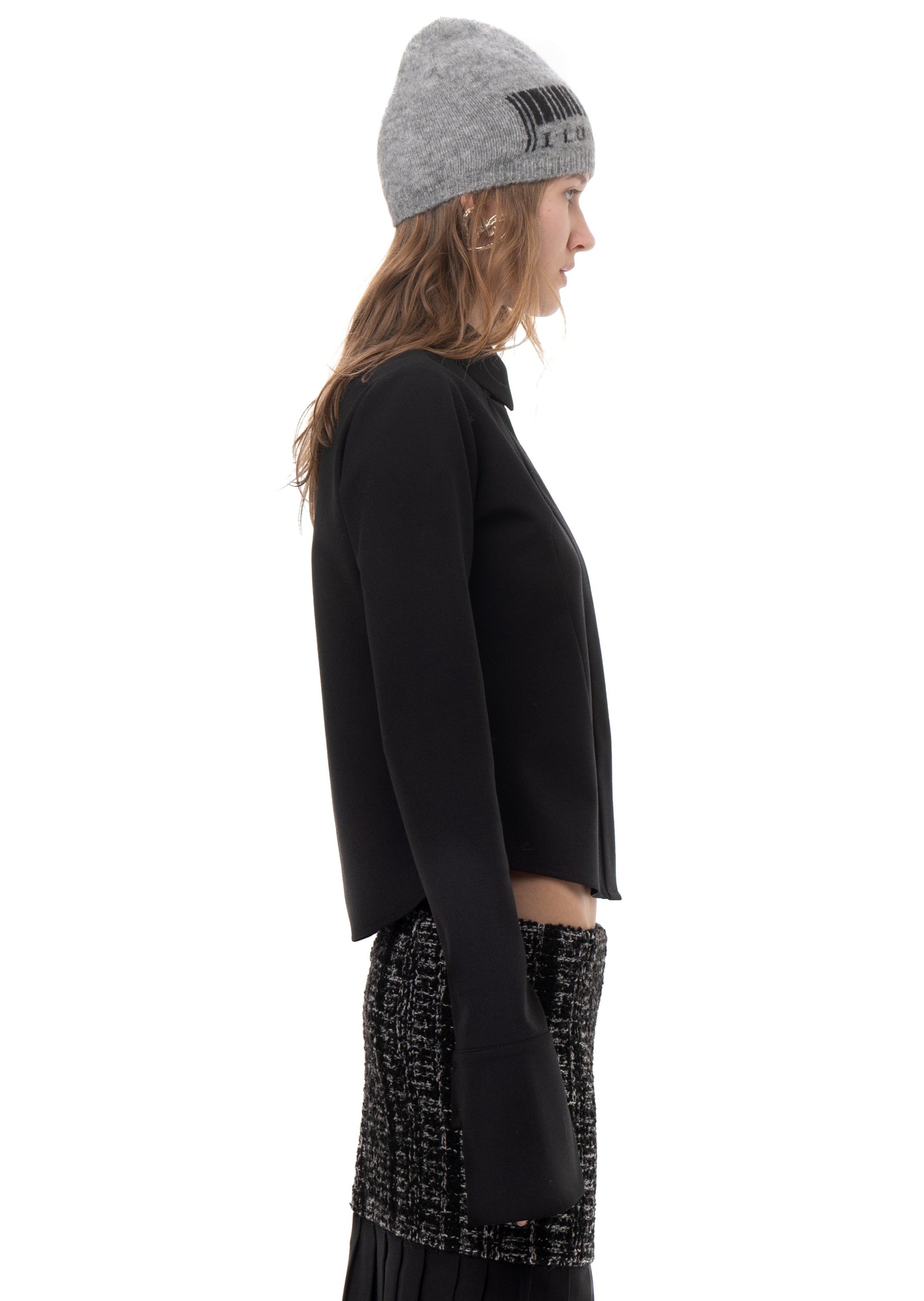 Wool shirt in black