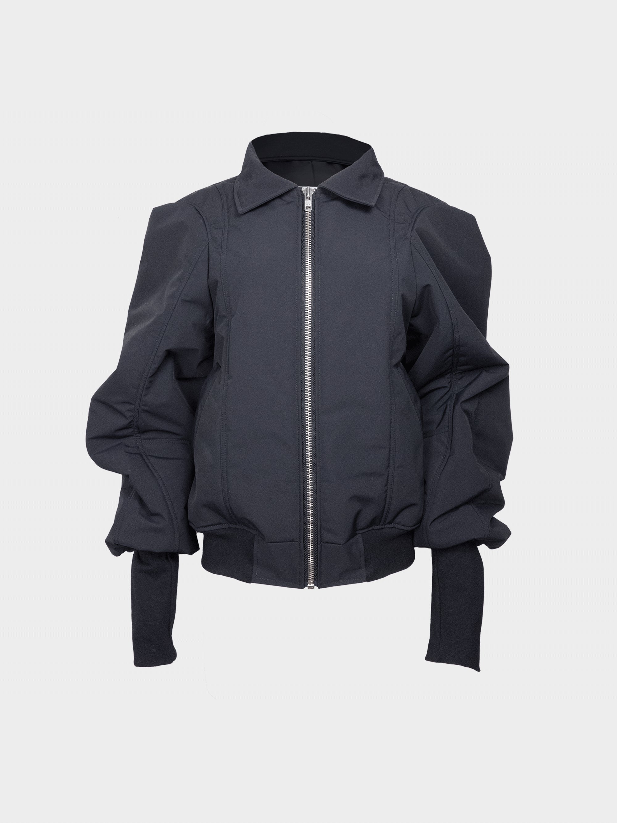 Sculpted-sleeve puffed bomber