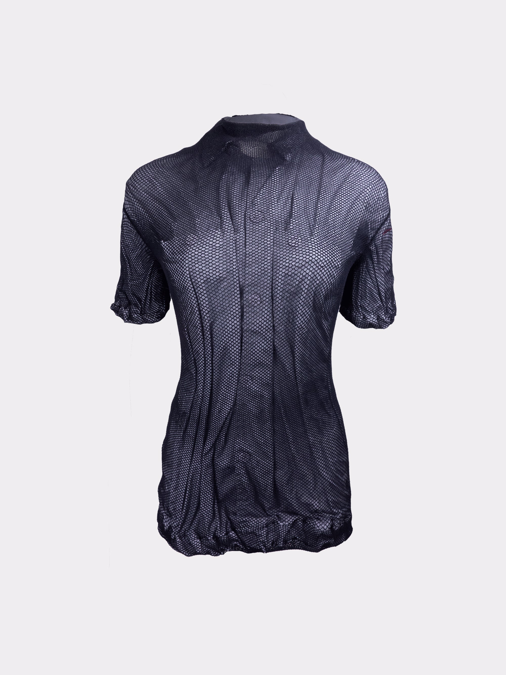 Fishnet overlay shirt