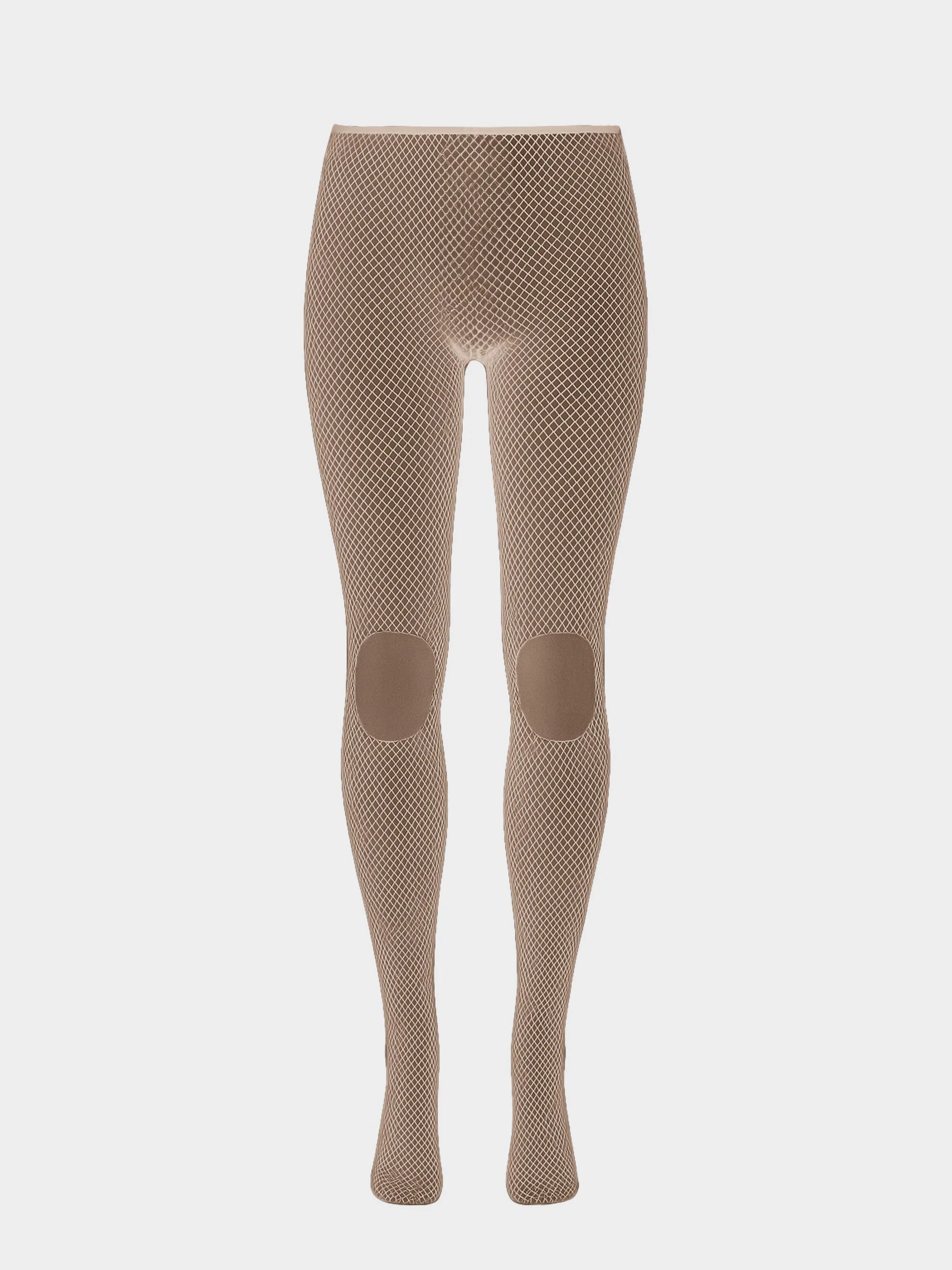 Dual-tone fishnet leggings with cutout