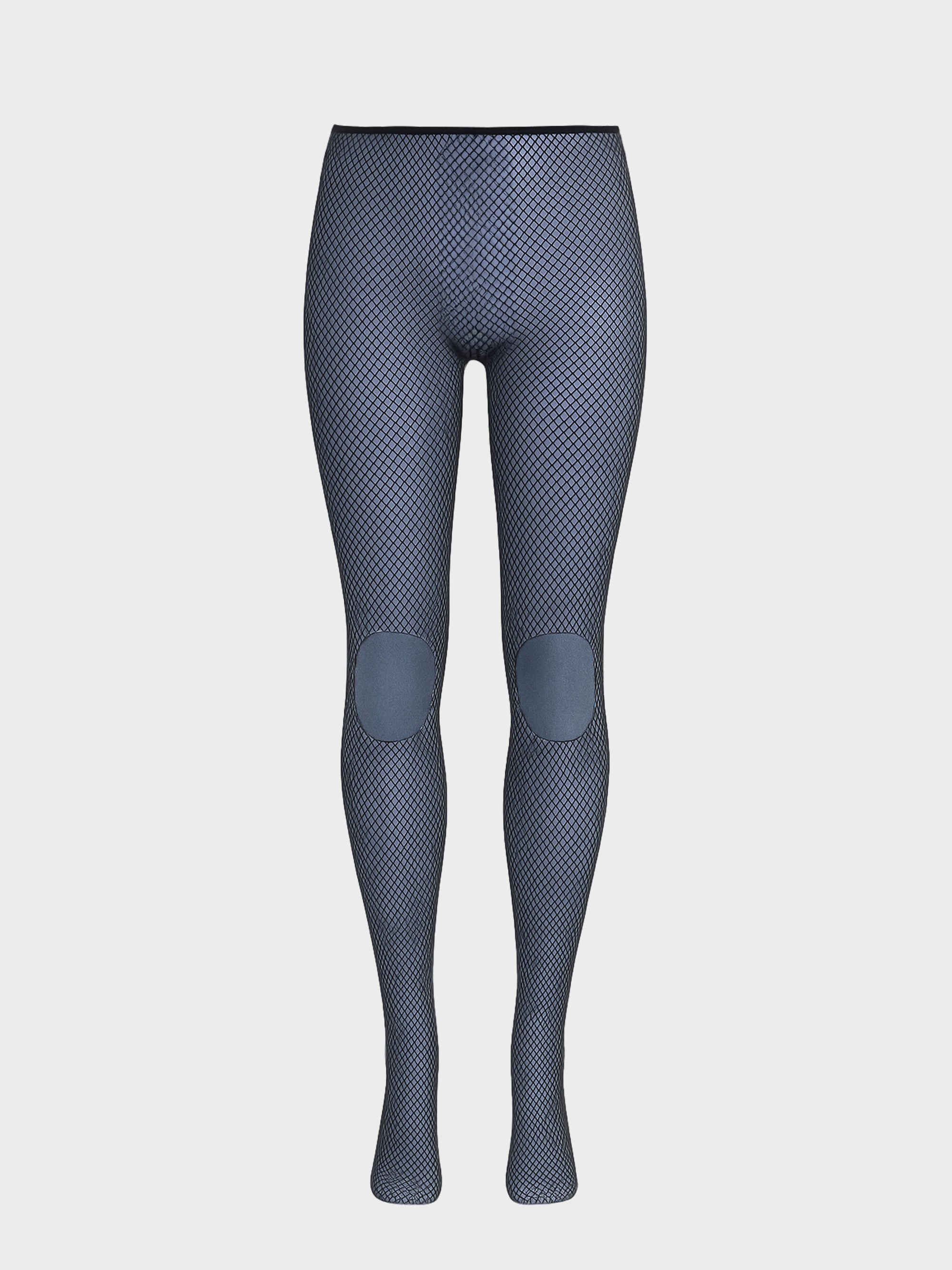 Dual-tone fishnet leggings with cutout