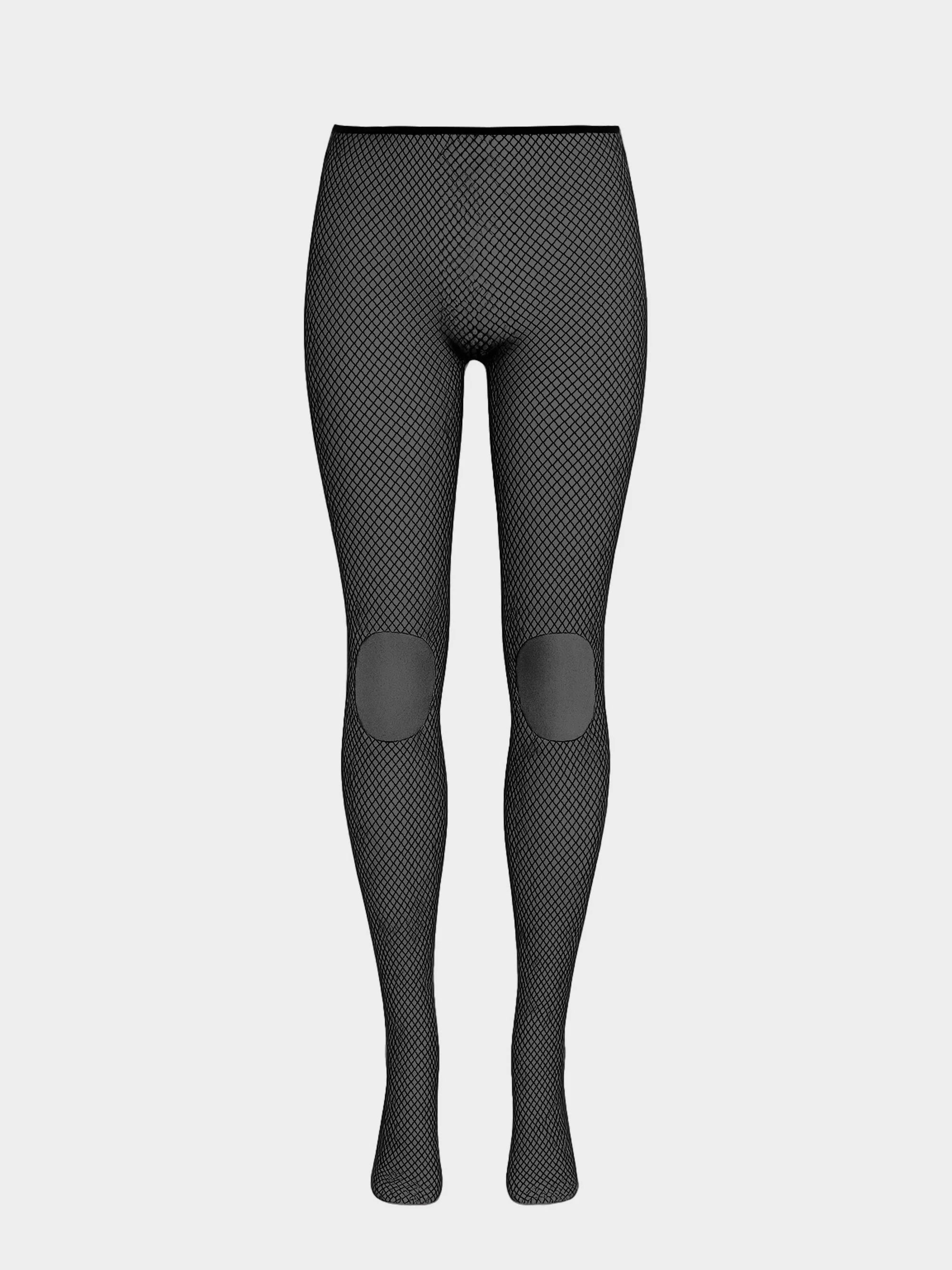 Dual-tone fishnet leggings with cutout