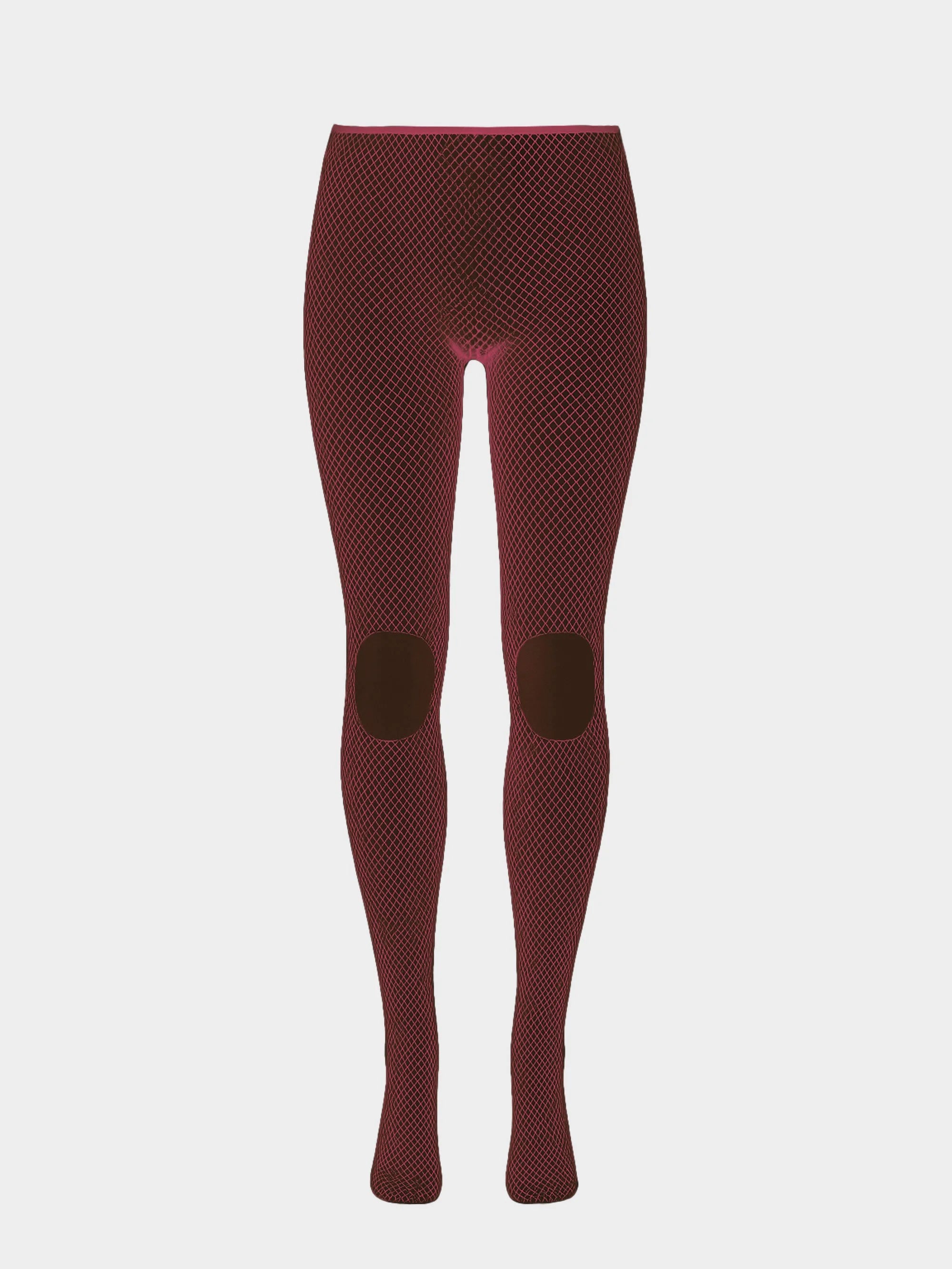 Dual-tone fishnet leggings with cutout