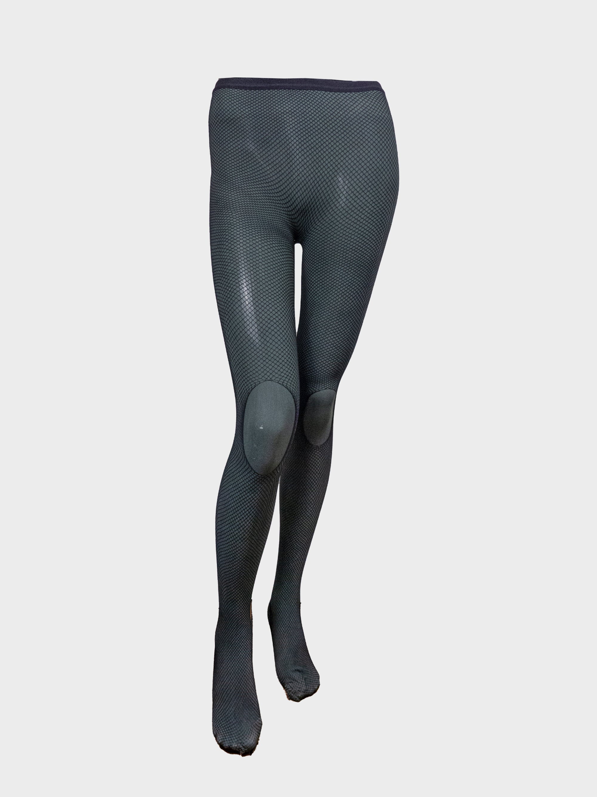 Dual-tone fishnet leggings with cutout