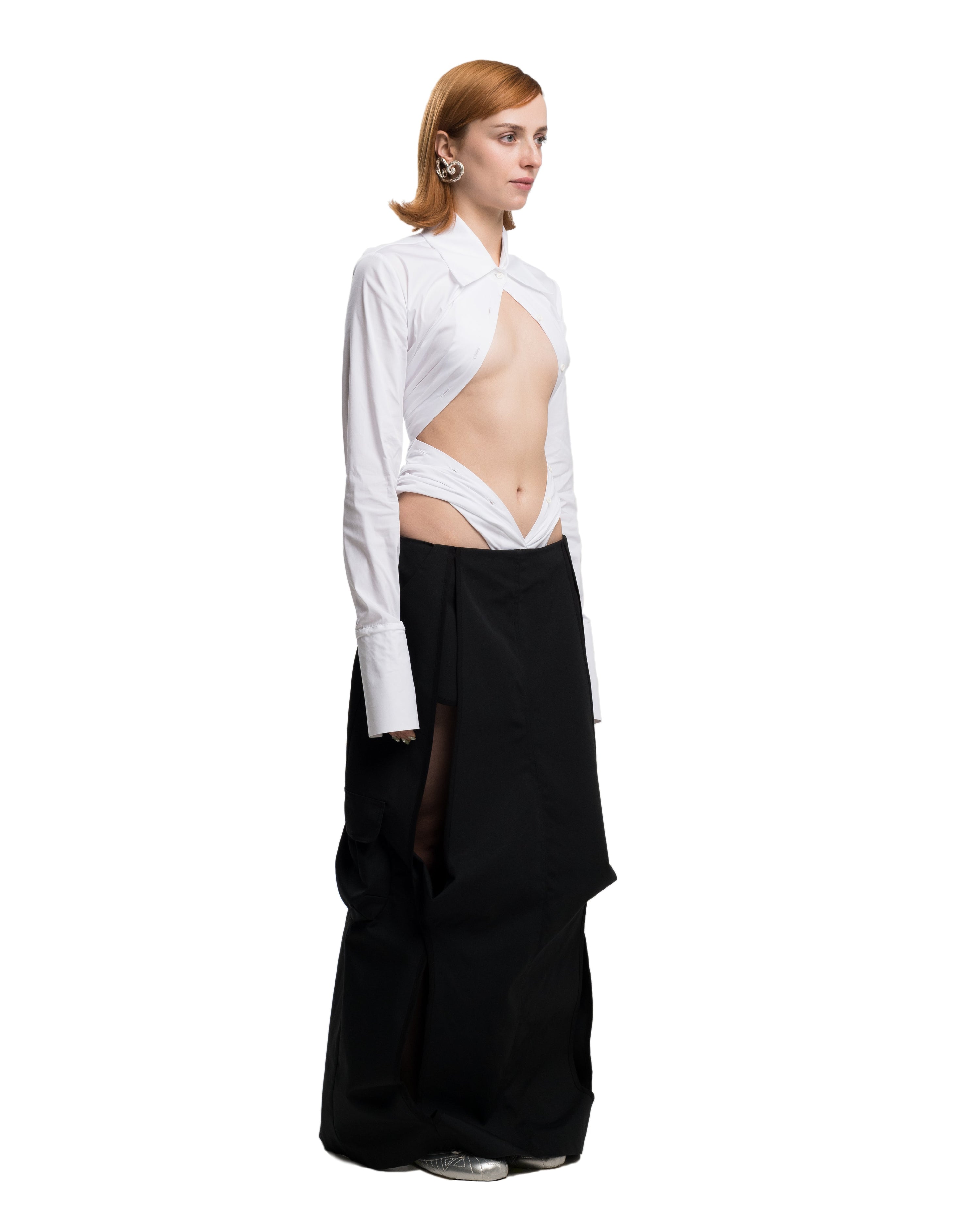 Draped shirt in white