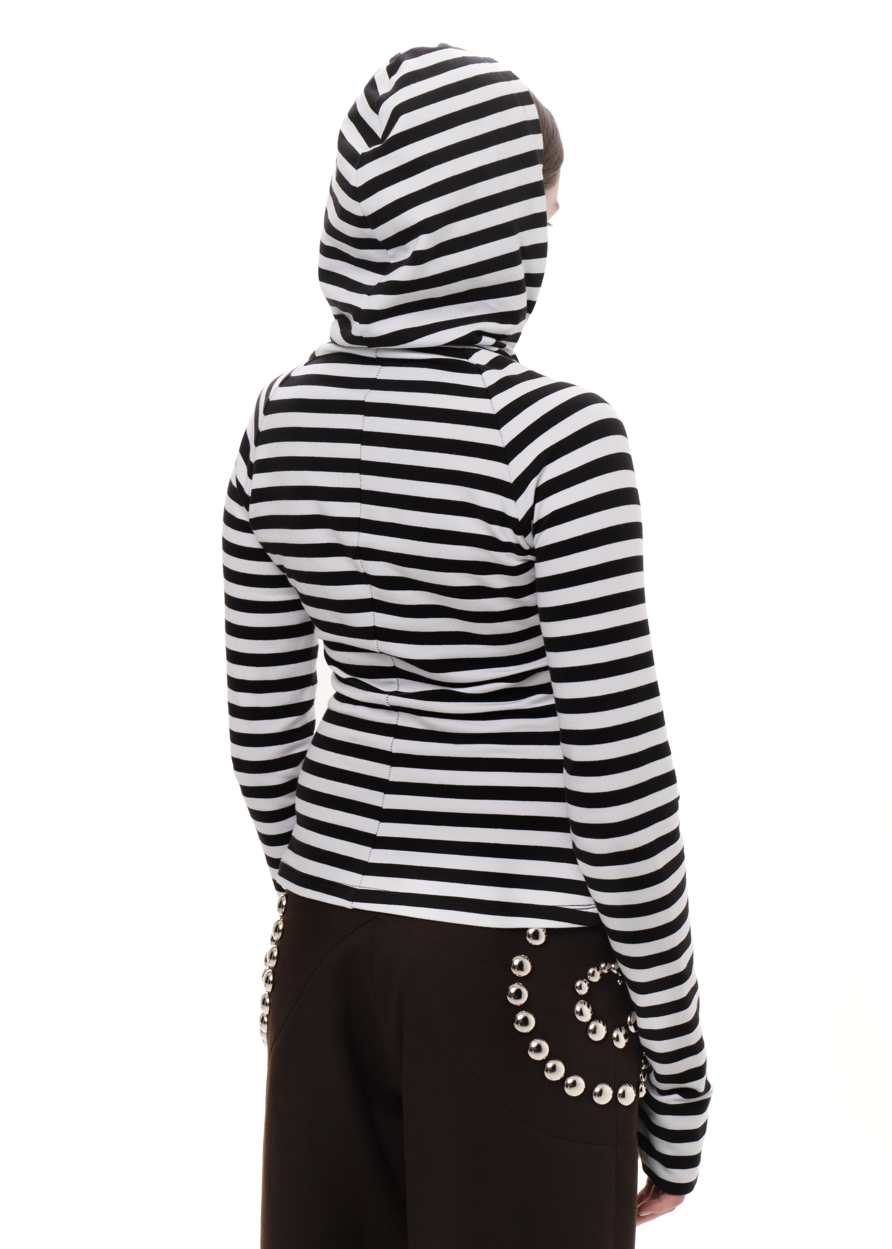 Hood longsleeve striped tee