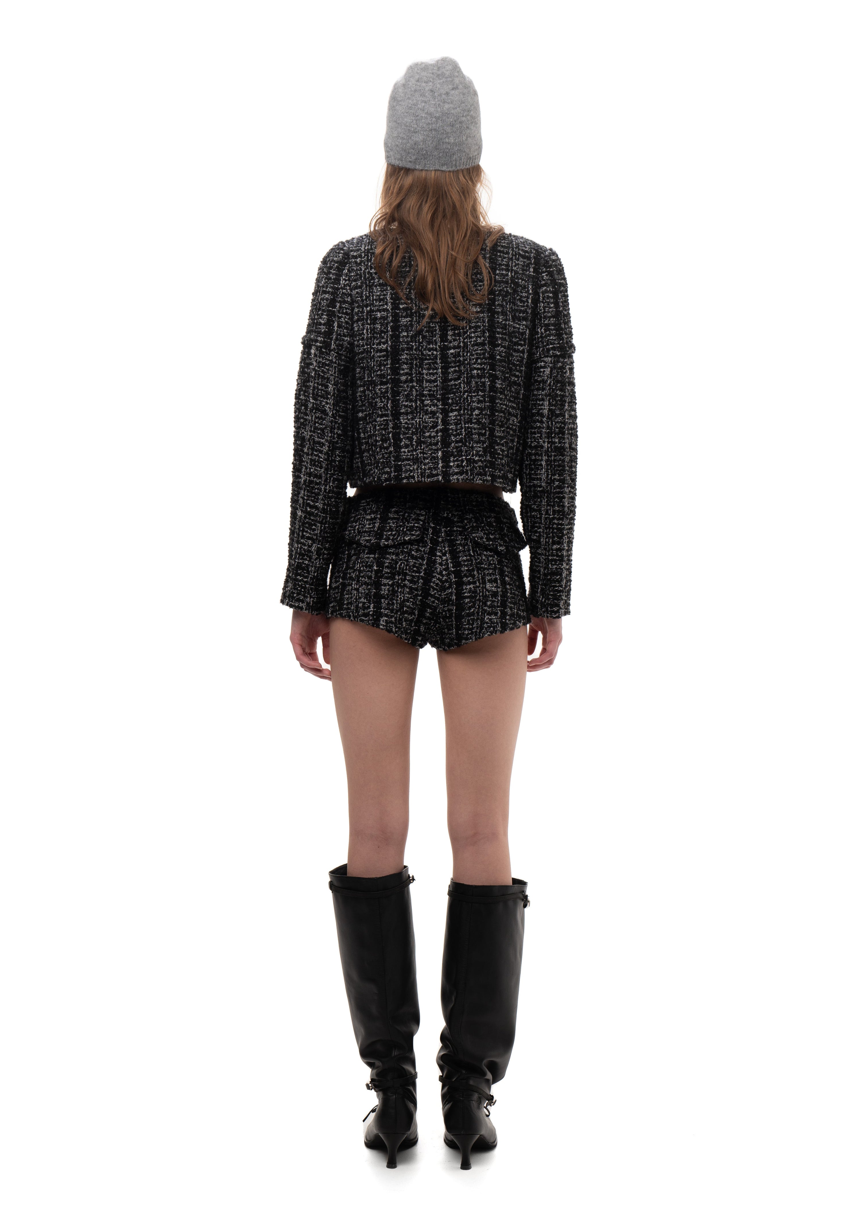 Wool mini shorts tweed