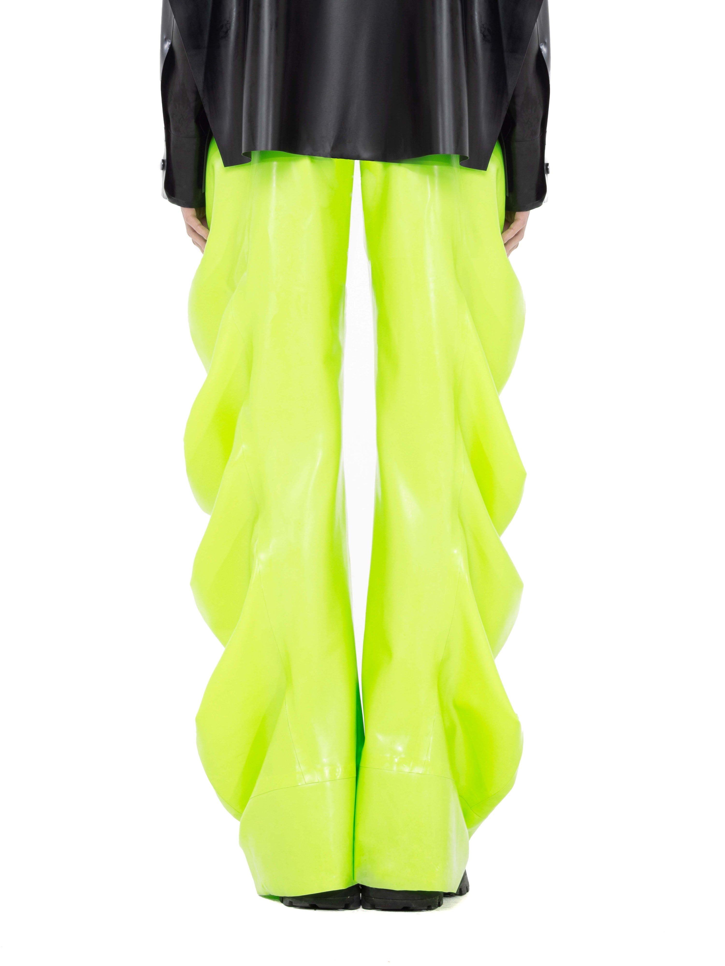Latex deflated trousers - lime