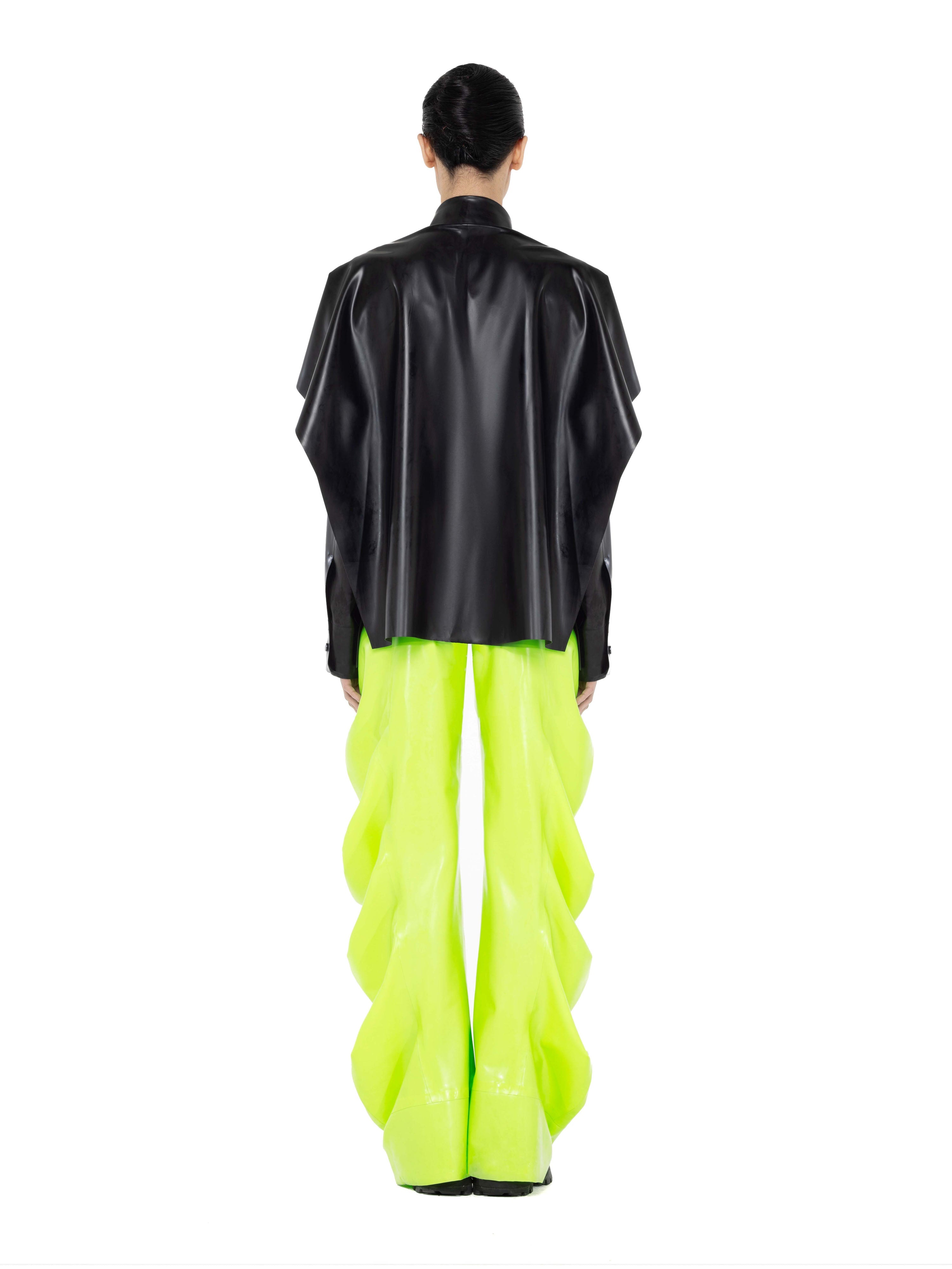 Latex deflated trousers - lime