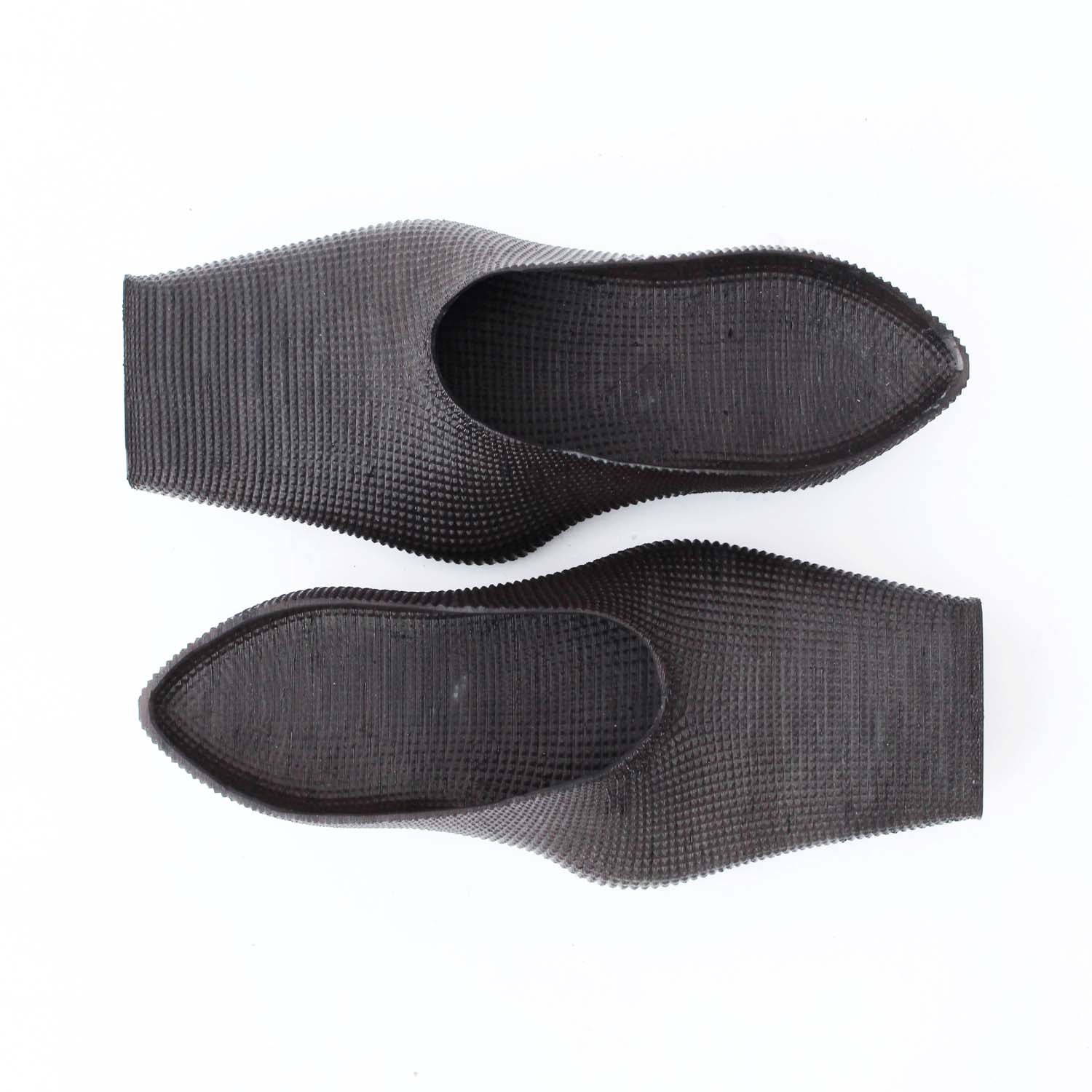 Heeled square toe rubber mules - dark