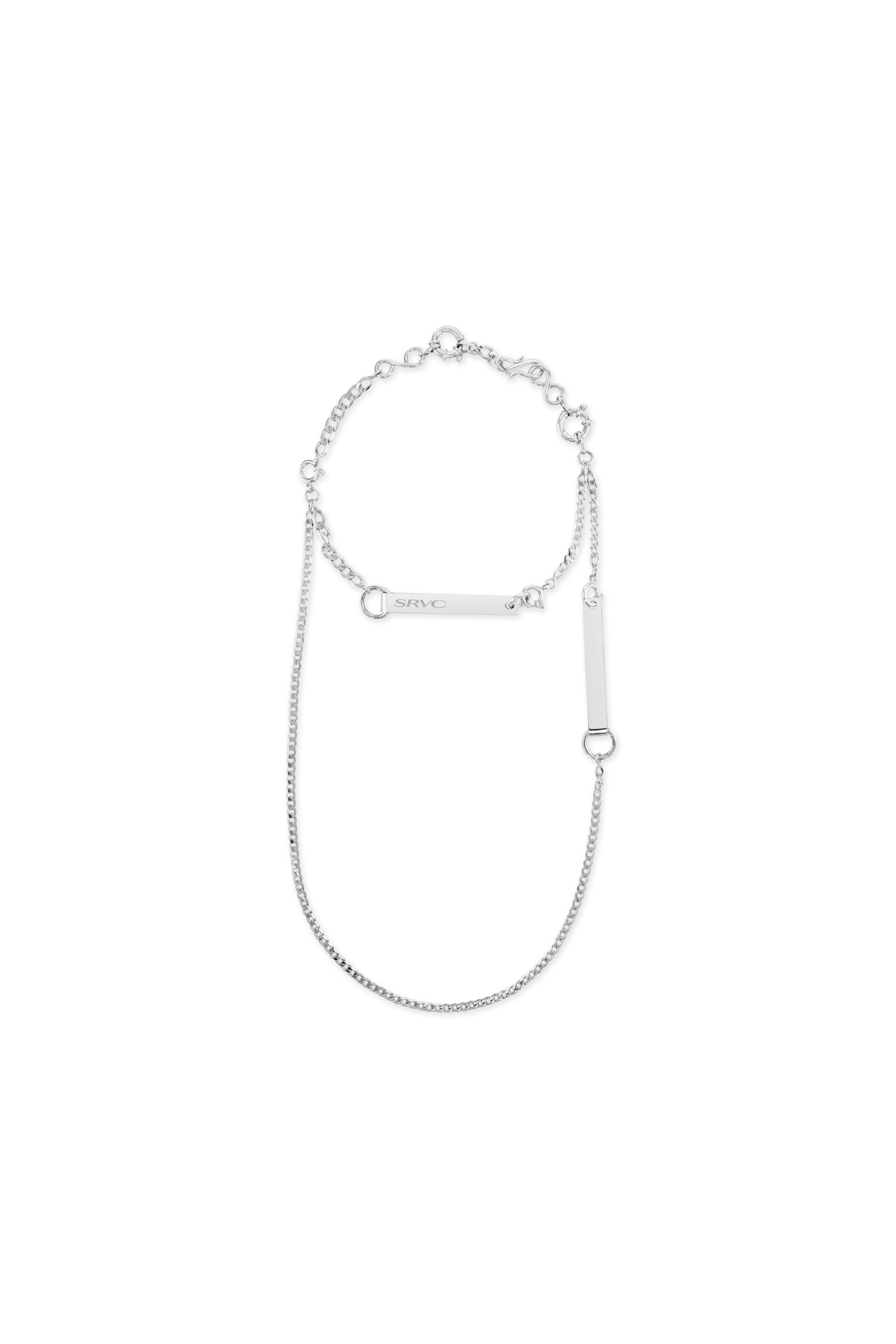 Double id necklace silver
