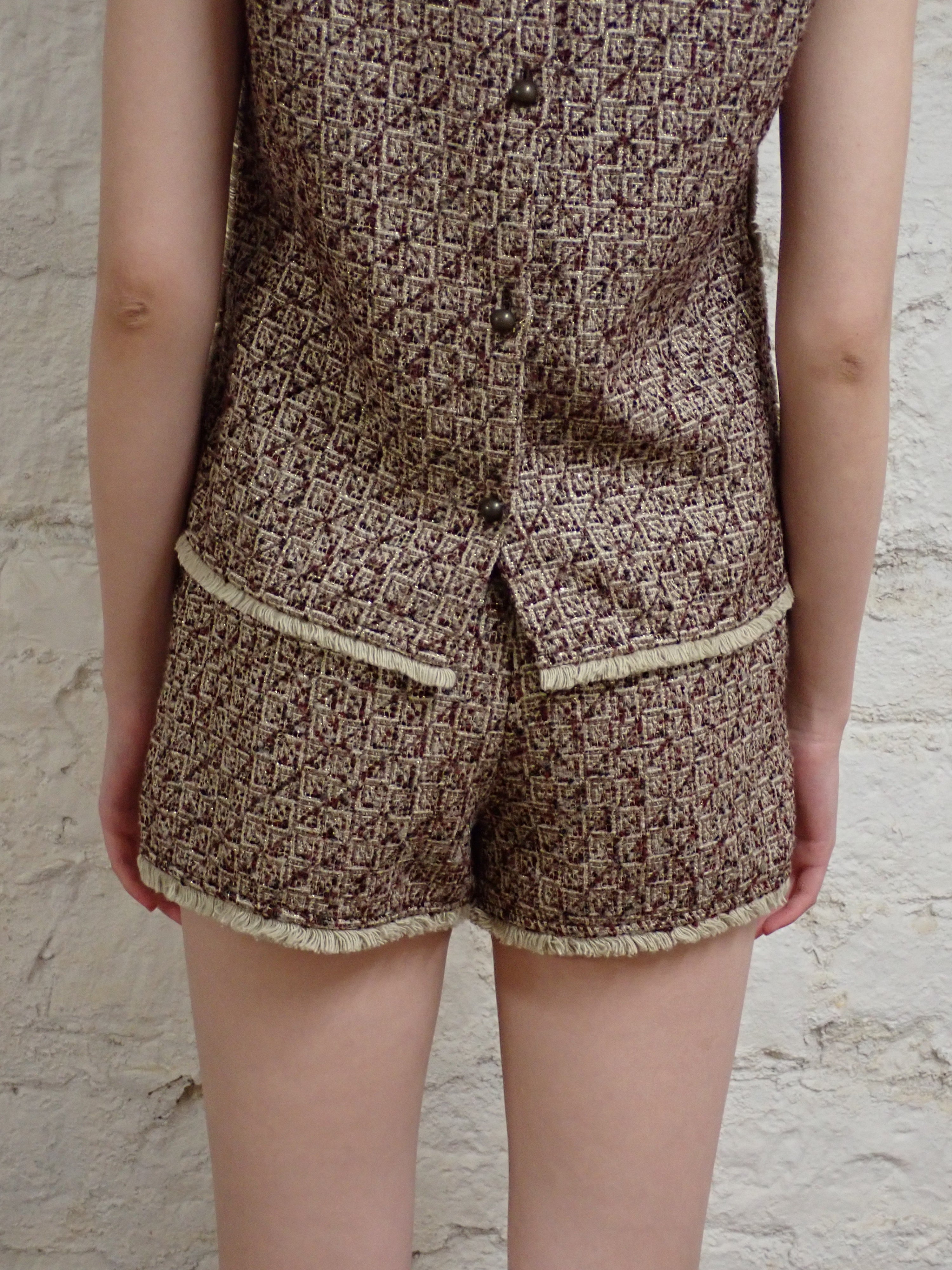 Tweed t-shirt and shorts set