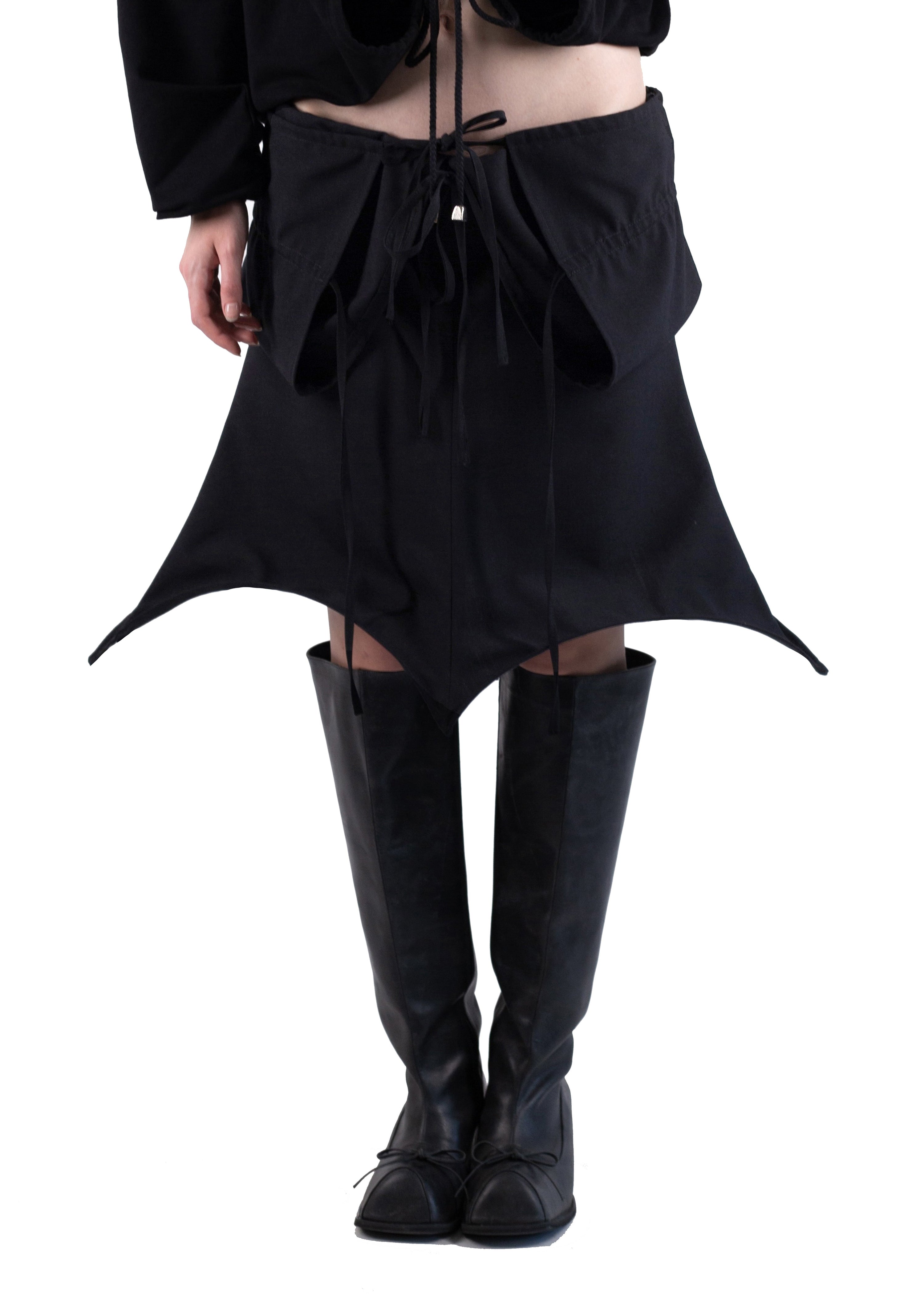 Ss24 wire dress in black wool